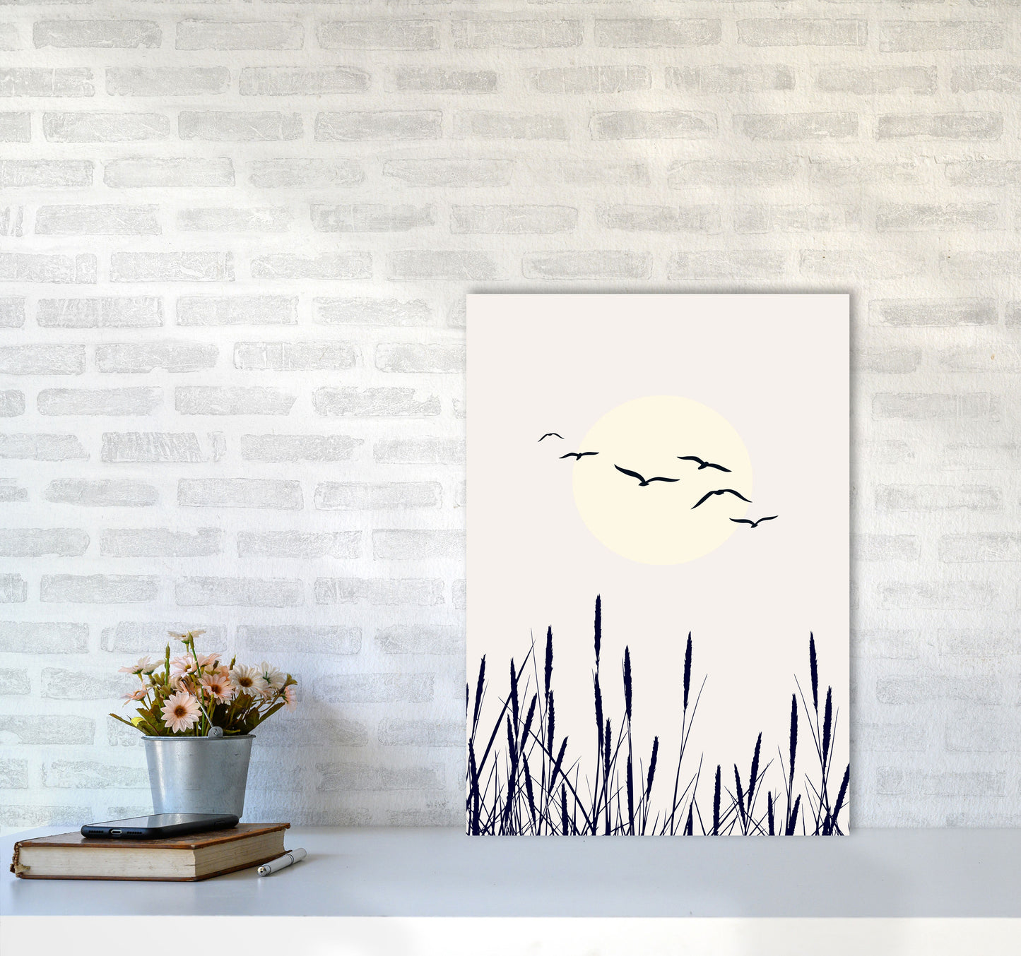 Shadows Of The Sun Contemporary Art Print by Kubistika A2 Black Frame
