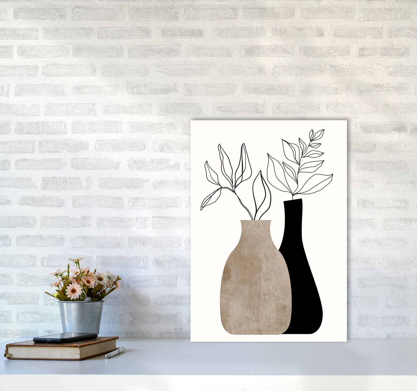 Gris En Gris Art Print by Kubistika A2 Black Frame