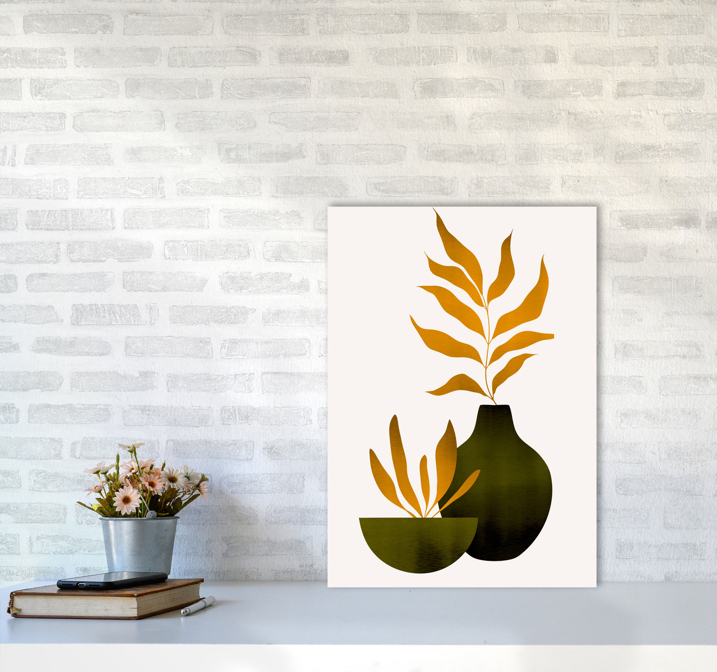 Autumn Flowers - 4 Art Print by Kubistika A2 Black Frame