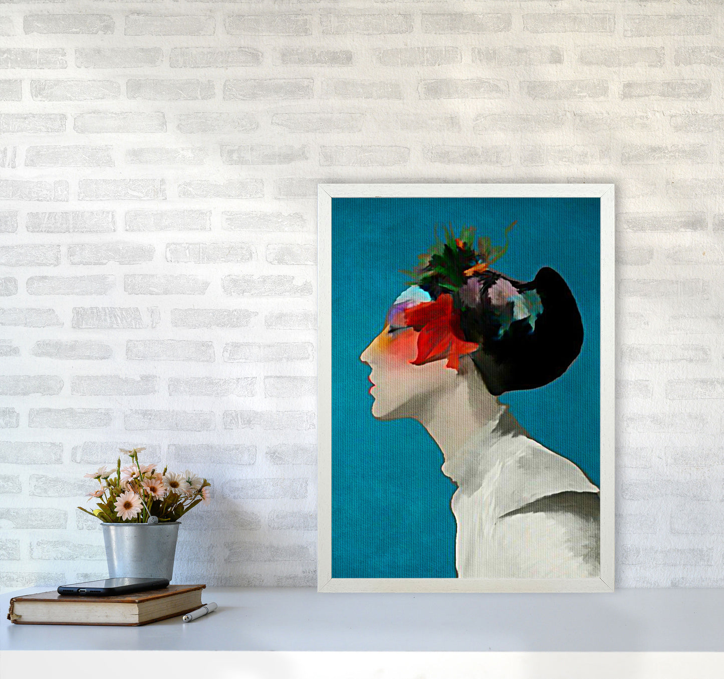 Kimono Contemporary Art Print by Kubistika A2 Oak Frame
