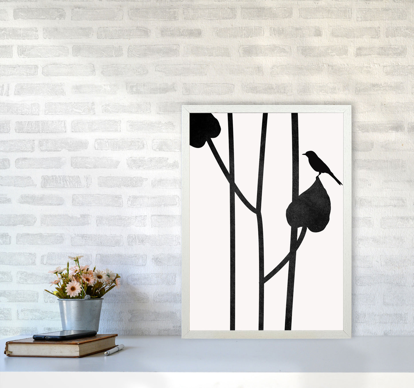 The Bird Contemporary Art Print by Kubistika A2 Oak Frame