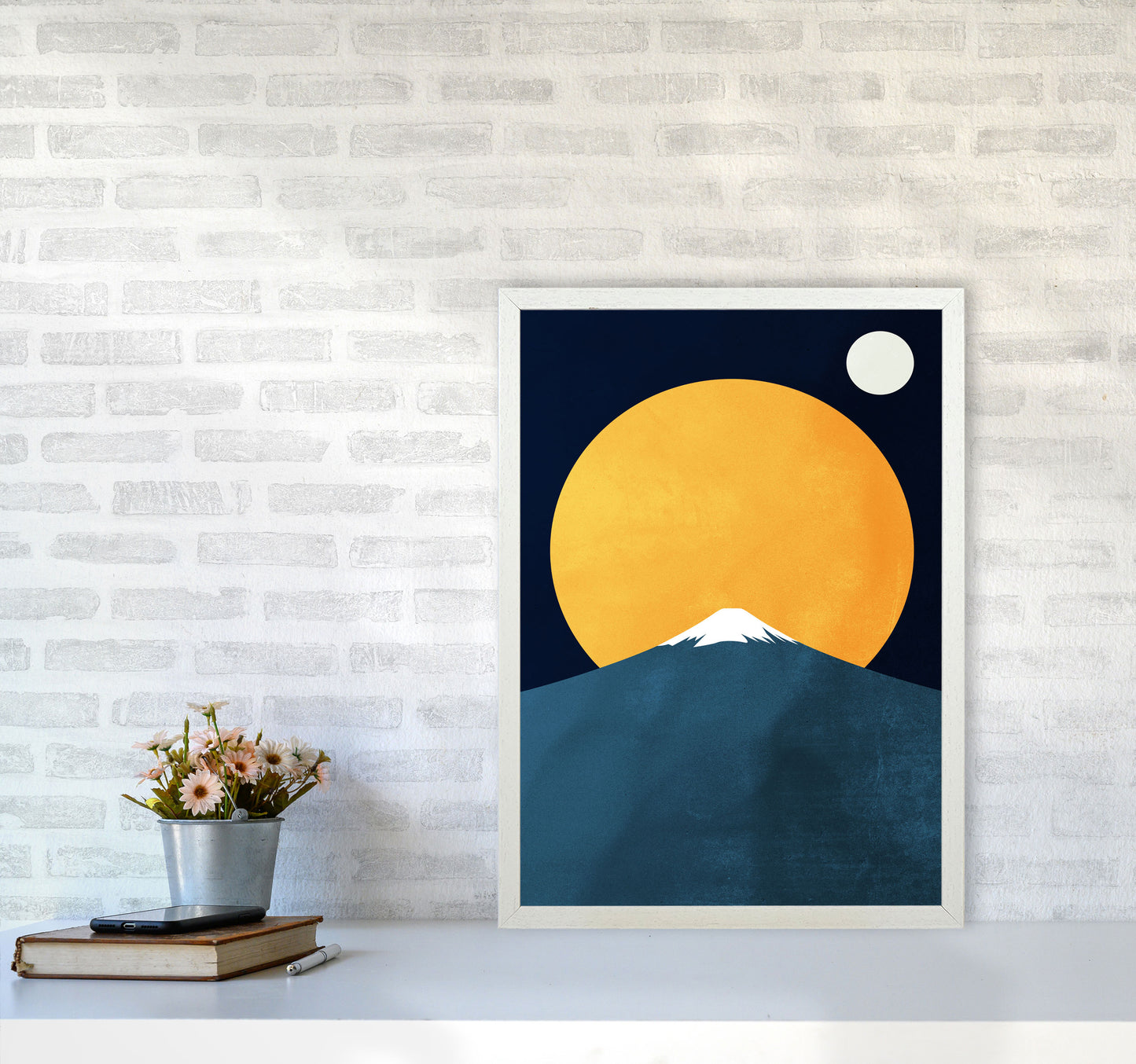Himalaya Contemporary Art Print by Kubistika A2 Oak Frame