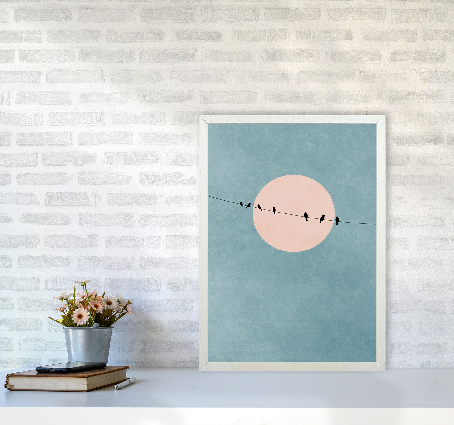 The Beauty Of Silence Contemporary Art Print by Kubistika A2 Oak Frame