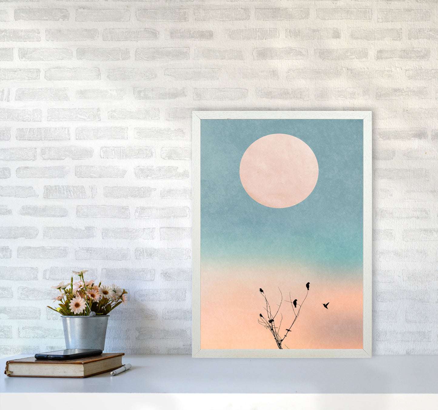 Waking Up Warm Contemporary Art Print by Kubistika A2 Oak Frame