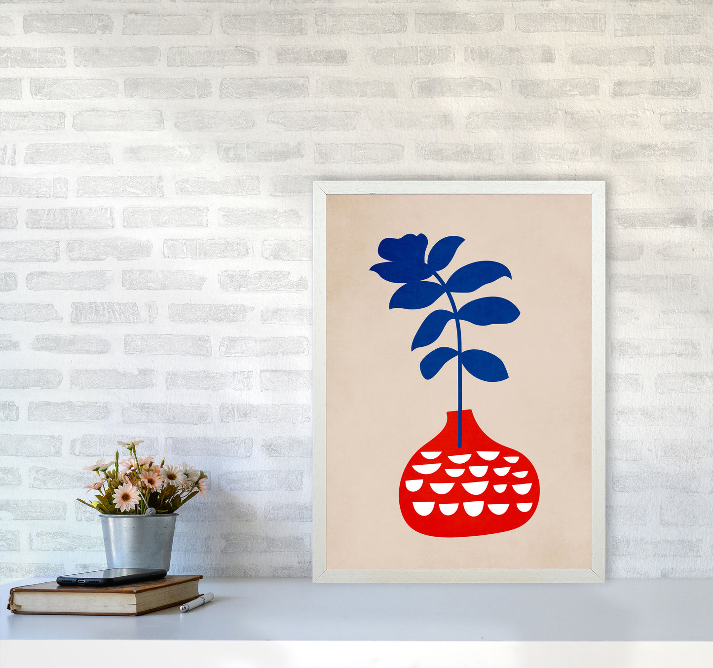 Wild Flower Art Print by Kubistika A2 Oak Frame