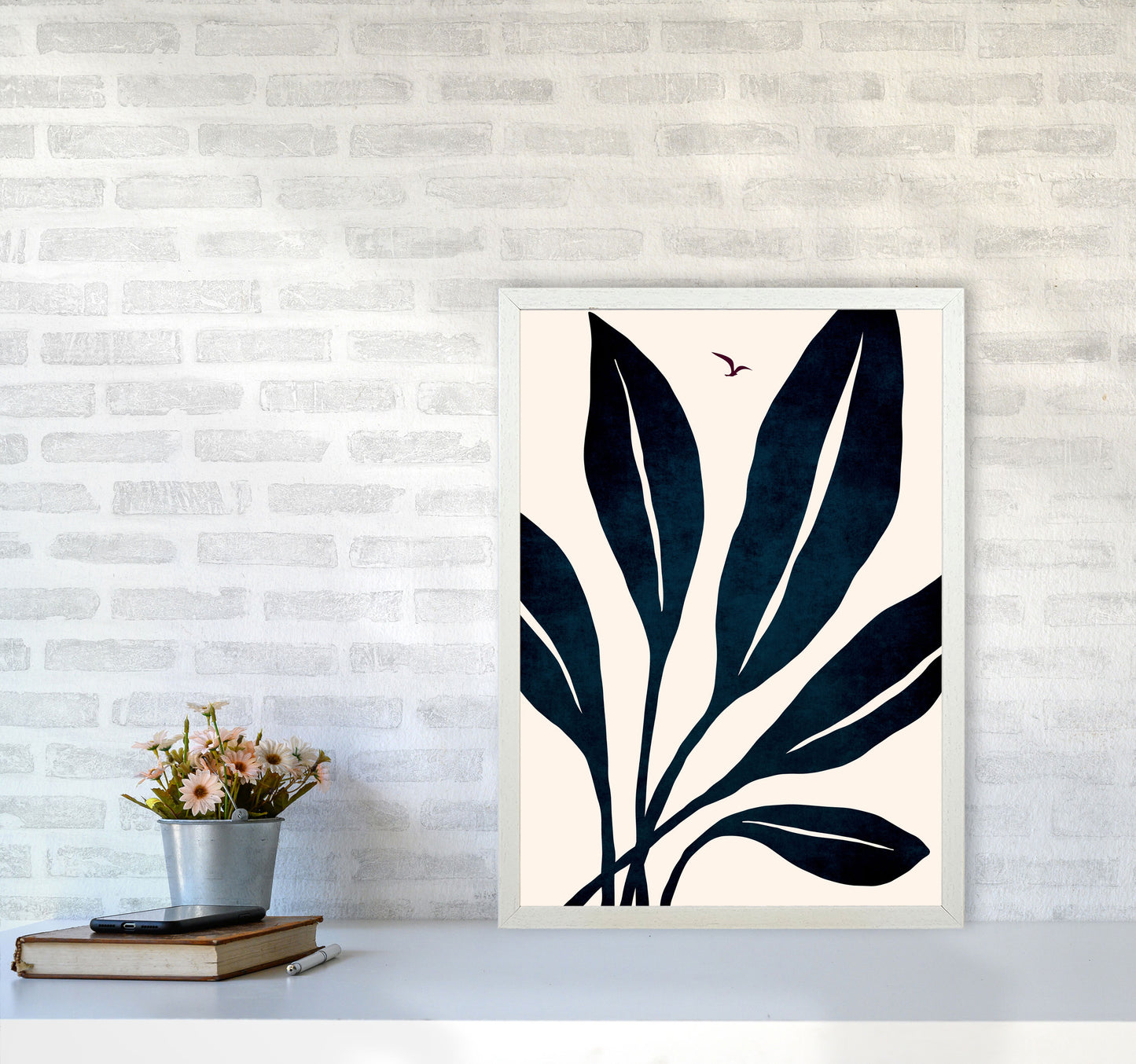 Ophelia - marine Art Print by Kubistika A2 Oak Frame