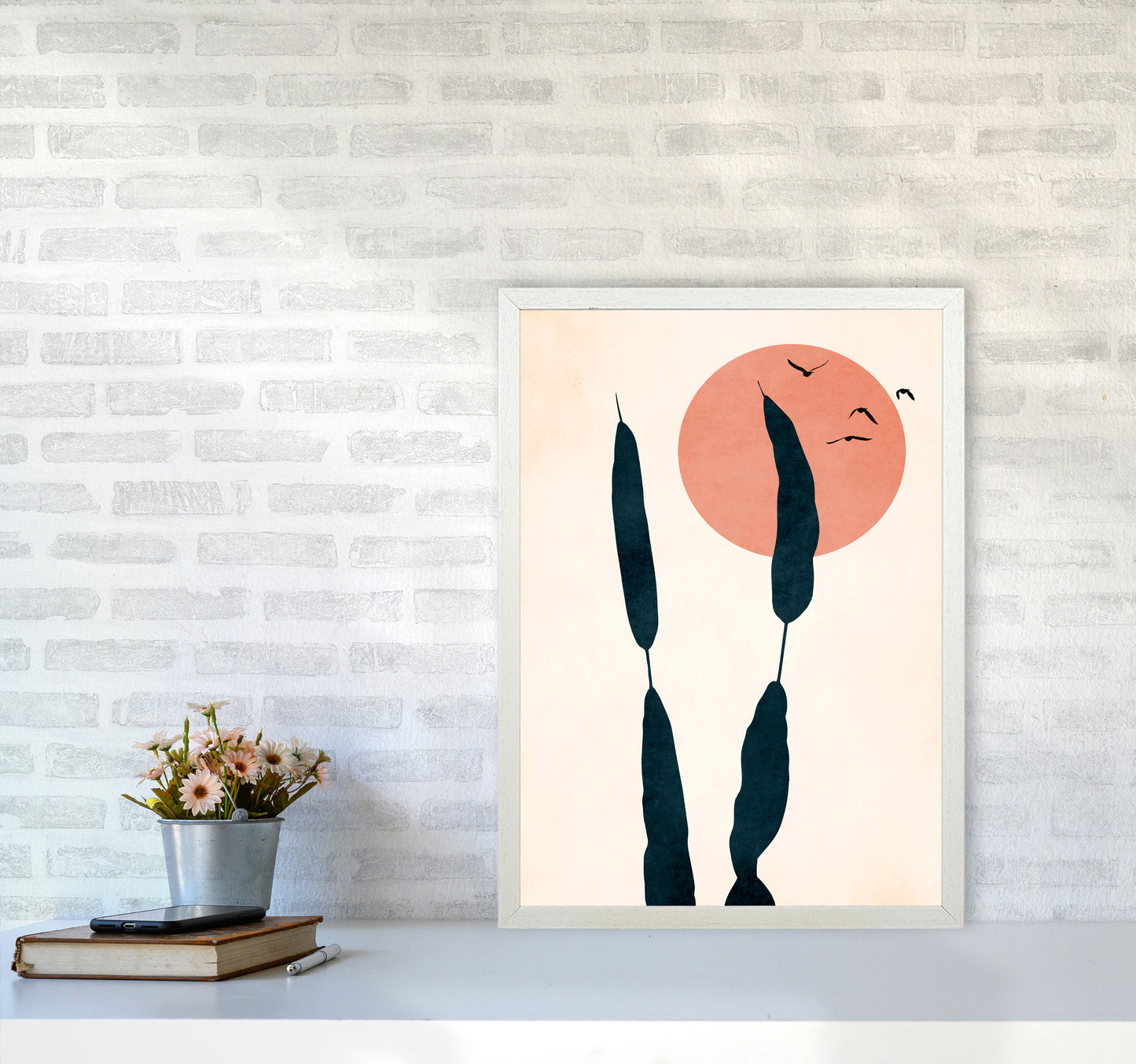 Night & Day Art Print by Kubistika A2 Oak Frame