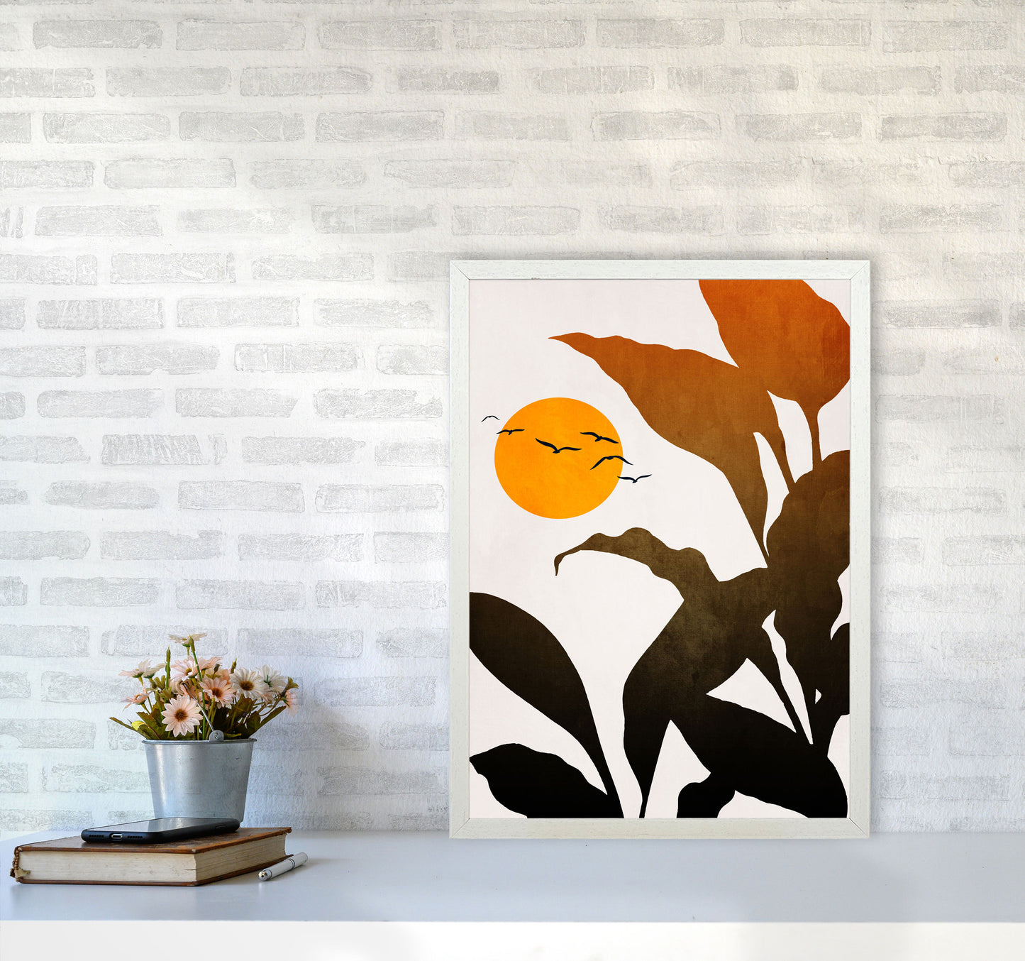 Mystic River Art Print by Kubistika A2 Oak Frame