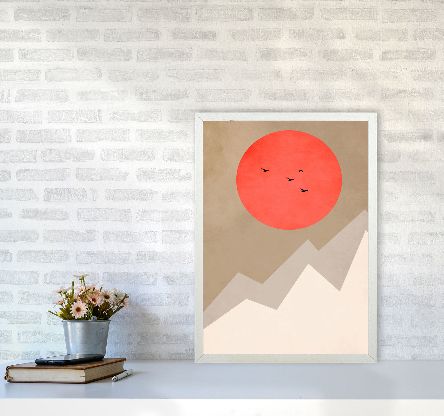 Mont Blanc Art Print by Kubistika A2 Oak Frame