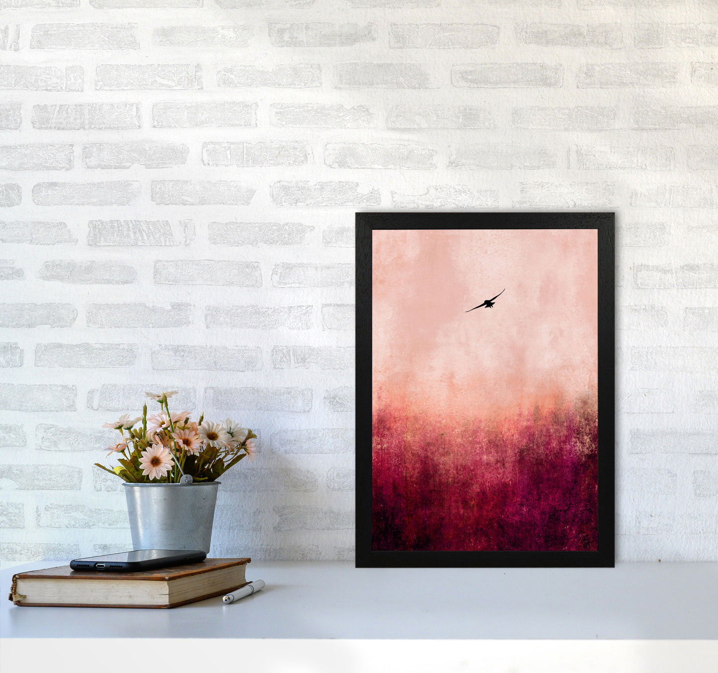 Rise Like A Phoenix Contemporary Art Print by Kubistika A3 White Frame