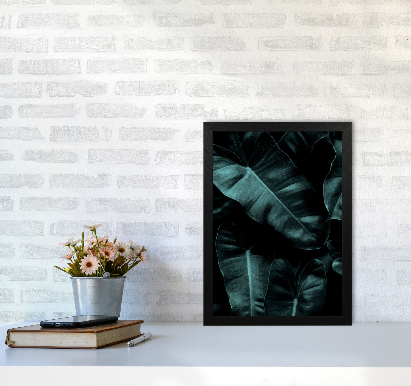 Dark Leafs Photography Art Print by Kubistika A3 White Frame