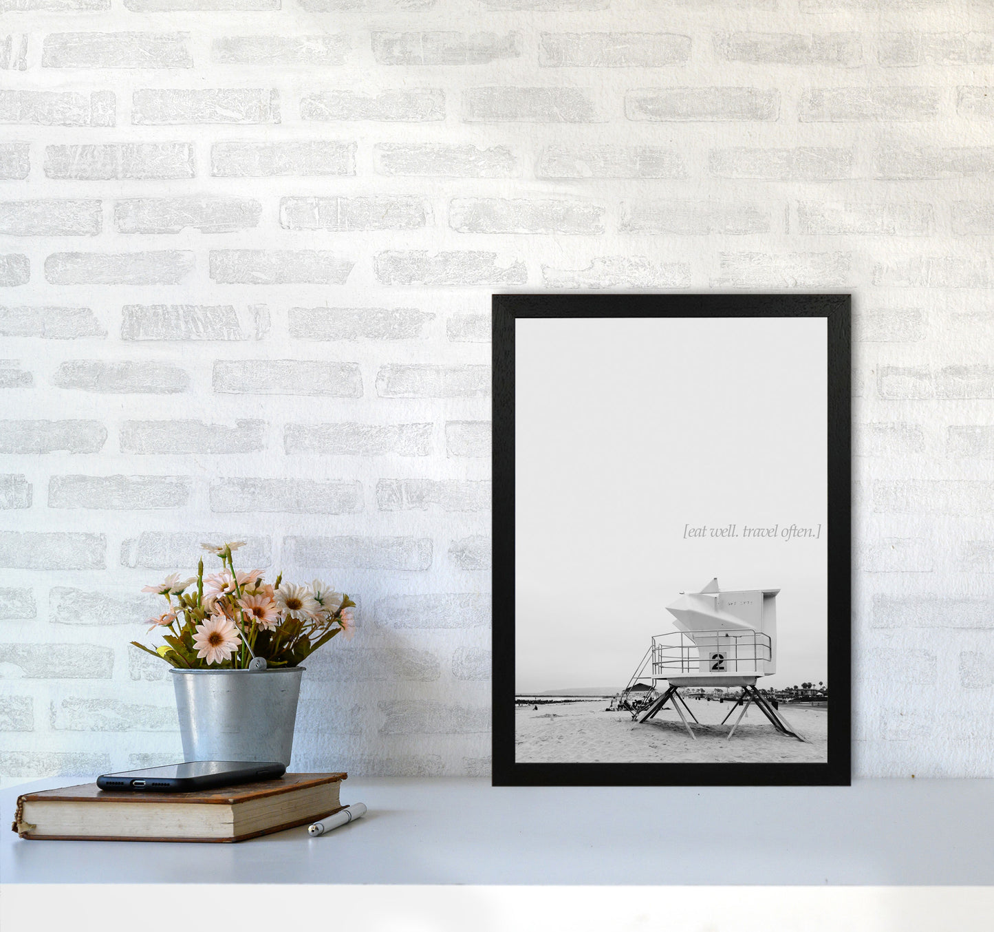 Eat Well Travel Often Photography Art Print by Kubistika A3 White Frame