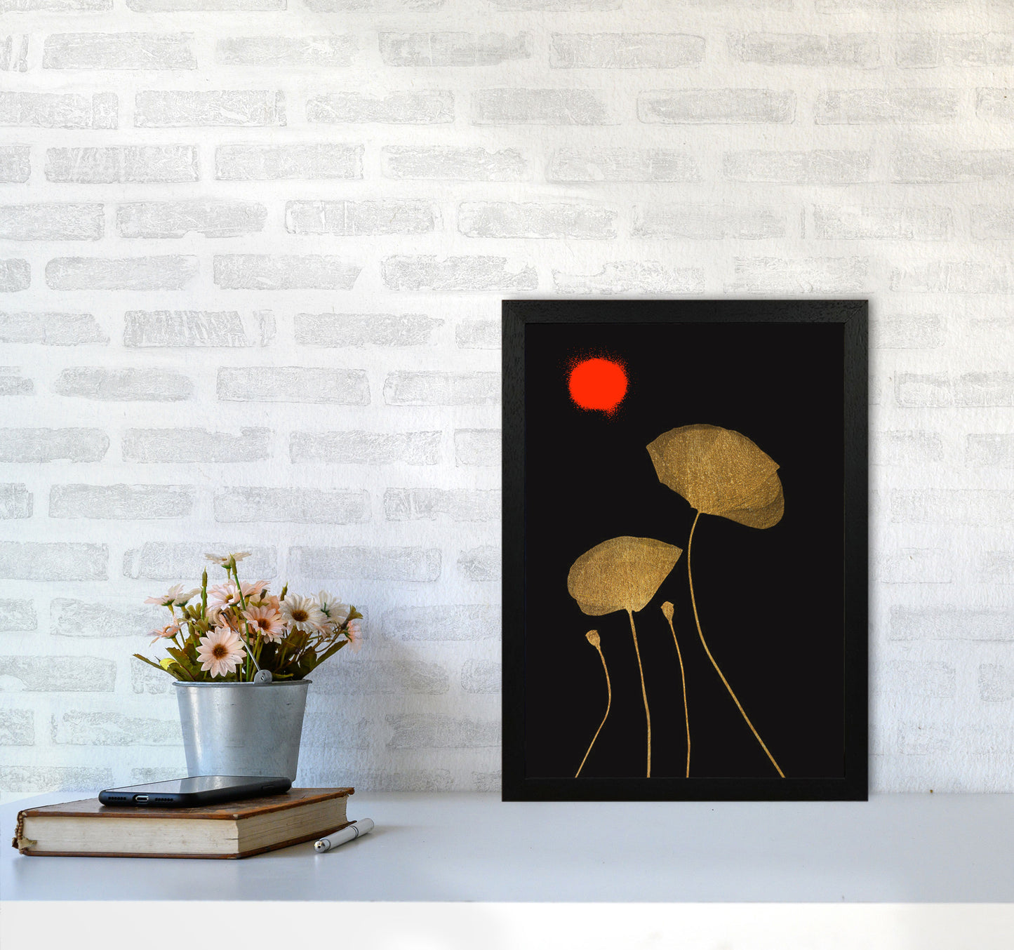 Moonshine Dancers Contemporary Art Print by Kubistika A3 White Frame