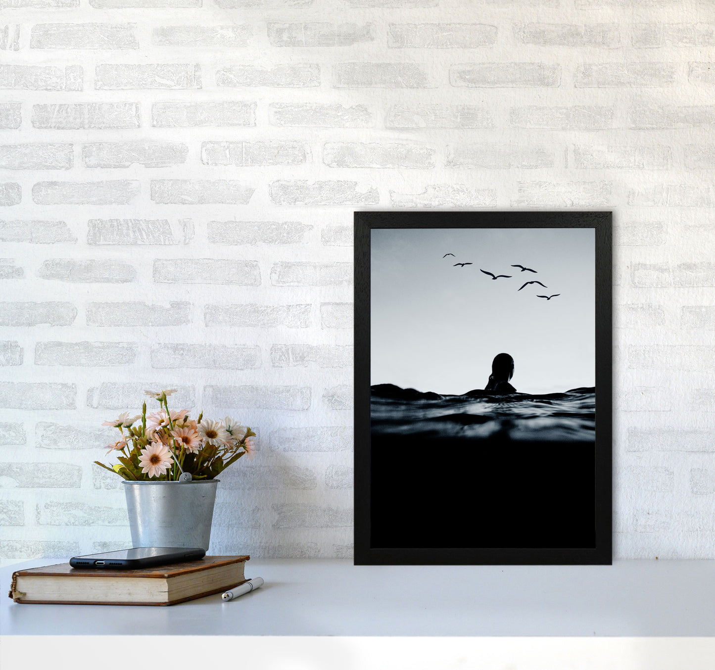Floating Beach Photography Art Print by Kubistika A3 White Frame