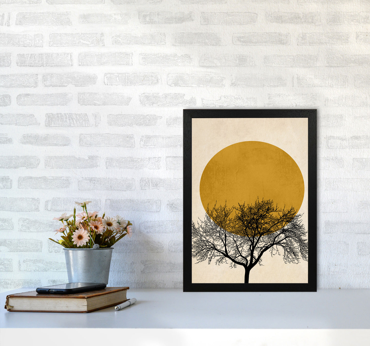 A Beautiful Winter Morning Modern Contemporary Art Print by Kubistika A3 White Frame