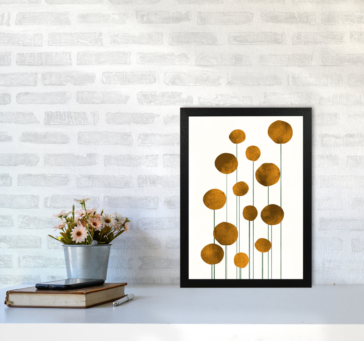Waterflowers No.3 Art Print by Kubistika A3 White Frame