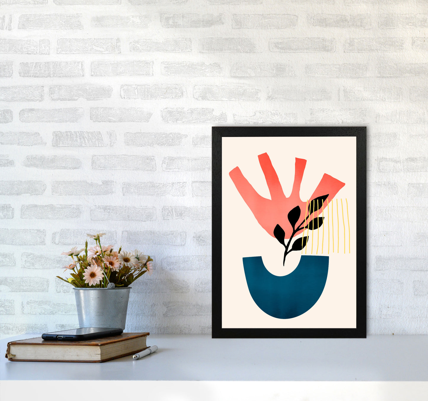 Mid Century Y Art Print by Kubistika A3 White Frame