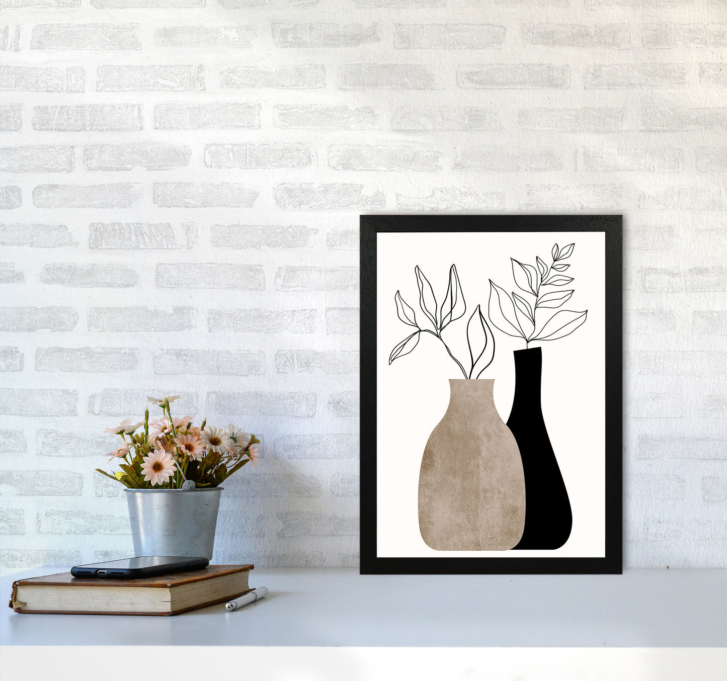 Gris En Gris Art Print by Kubistika A3 White Frame