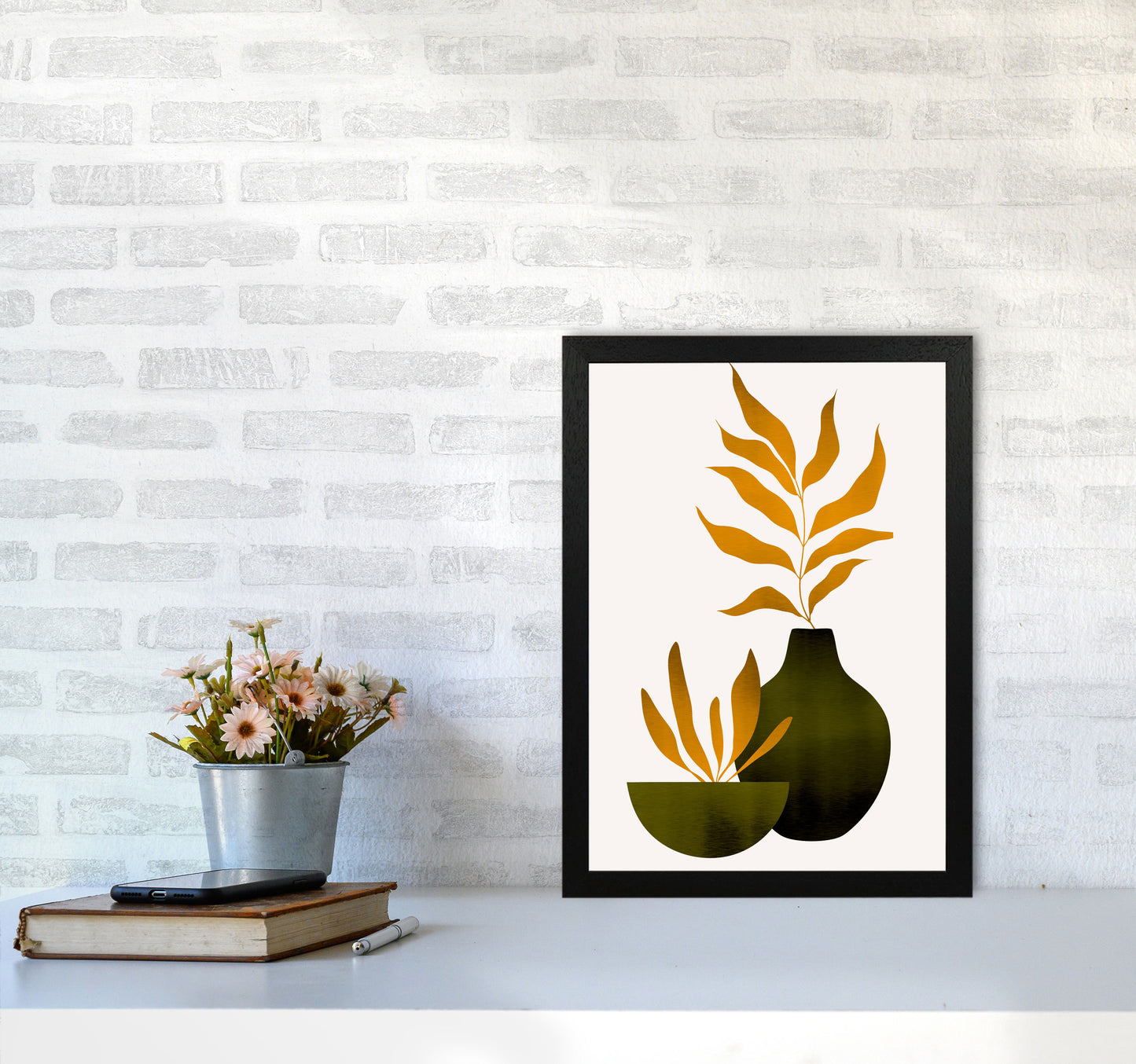 Autumn Flowers - 4 Art Print by Kubistika A3 White Frame