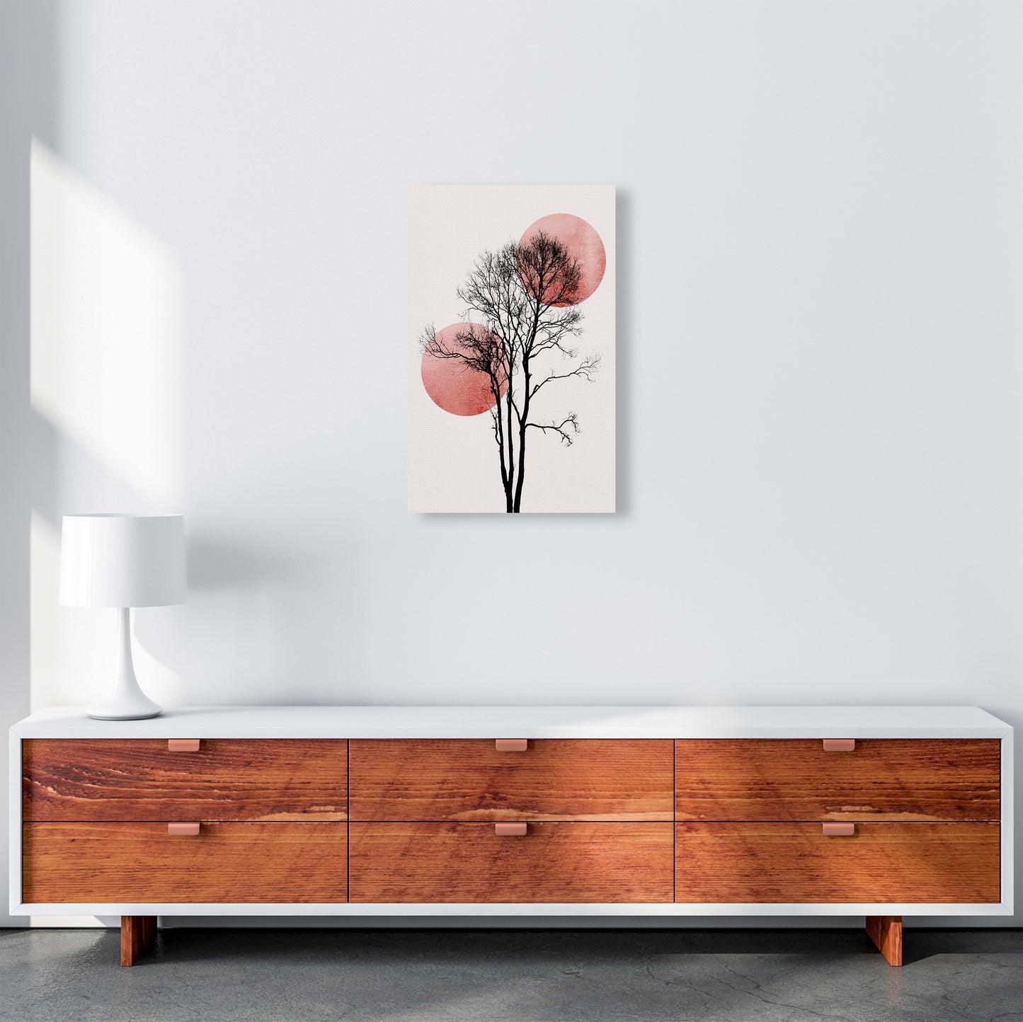 Sun and Moon hiding-ROSE Contemporary Art Print by Kubistika A3 Canvas
