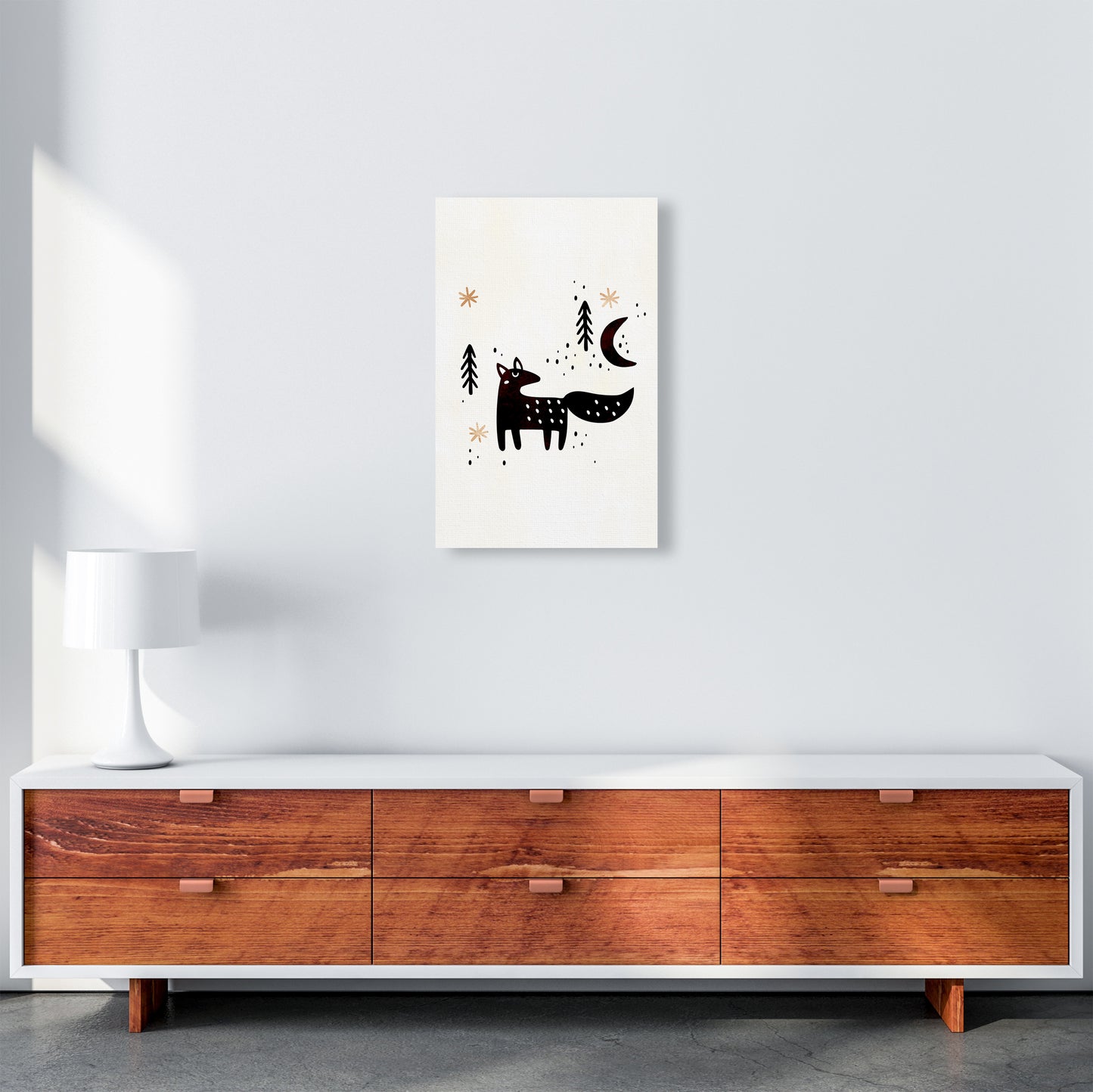 Little Winter Fox Nursery Childrens Art Print by Kubistika A3 Canvas
