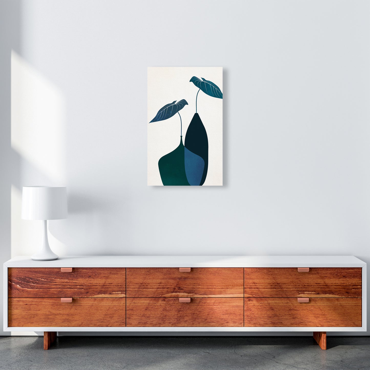 Scandinavian Bouquet-BLEU Contemporary Art Print by Kubistika A3 Canvas
