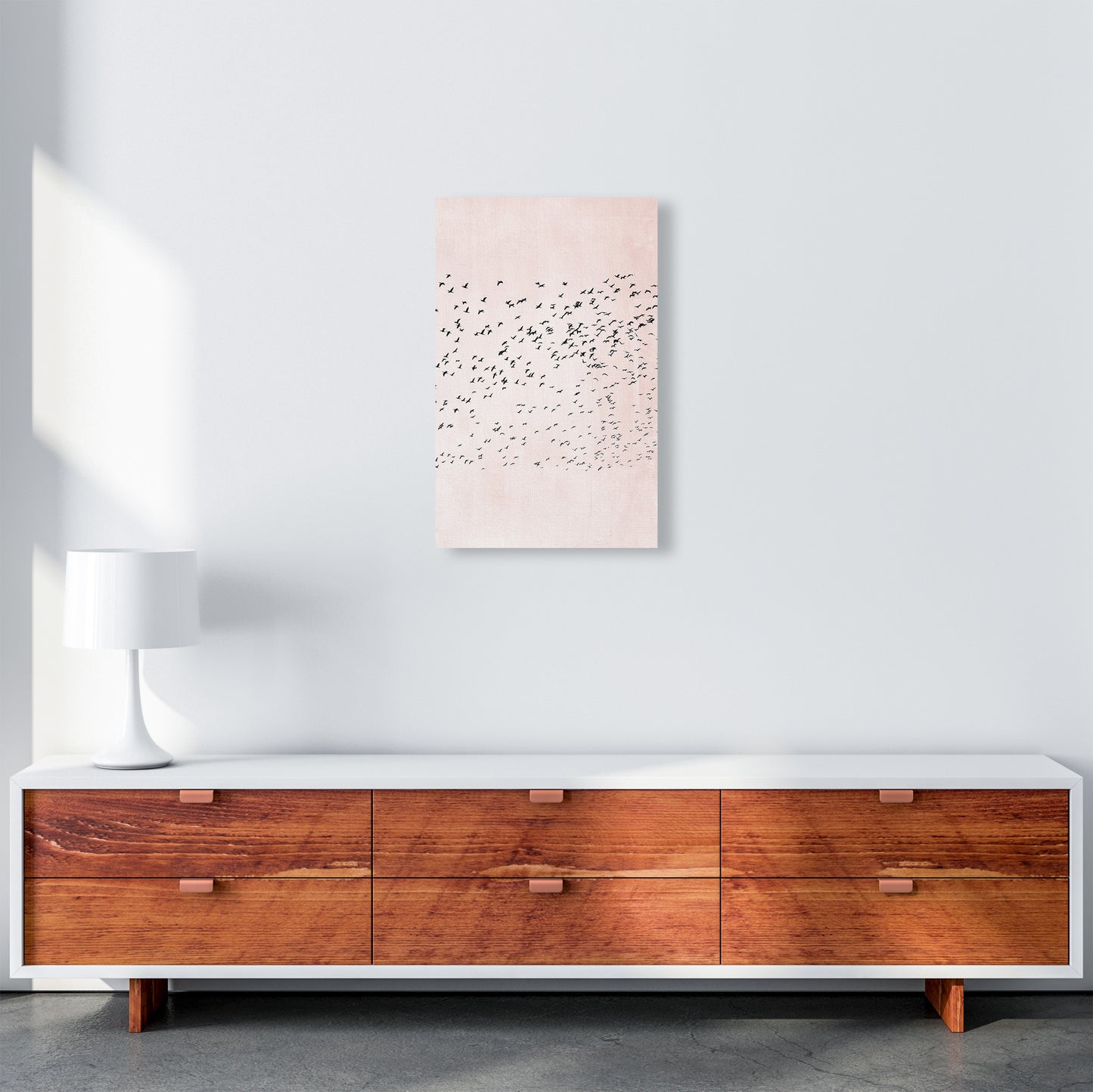500 Seagulls Modern Contemporary Art Print by Kubistika A3 Canvas