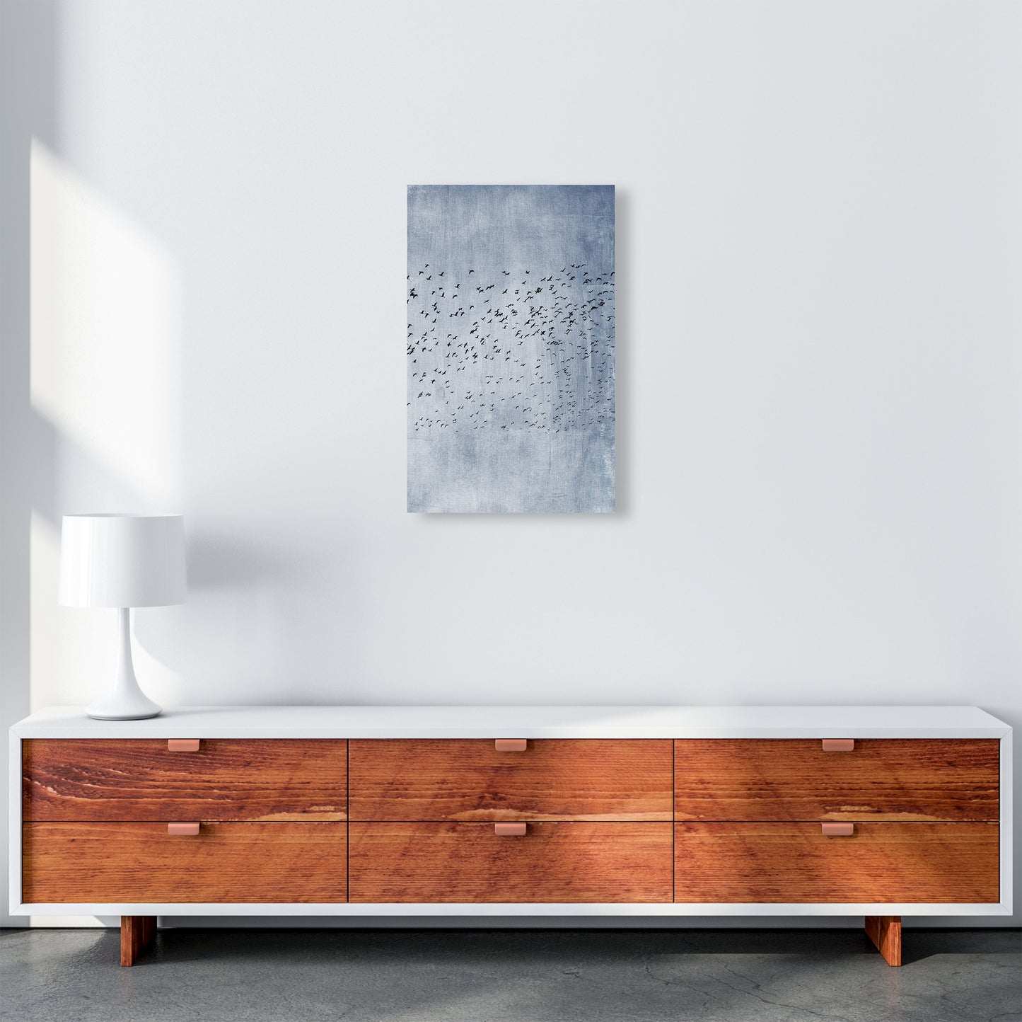 Moving On - Blue Contemporary Art Print by Kubistika A3 Canvas