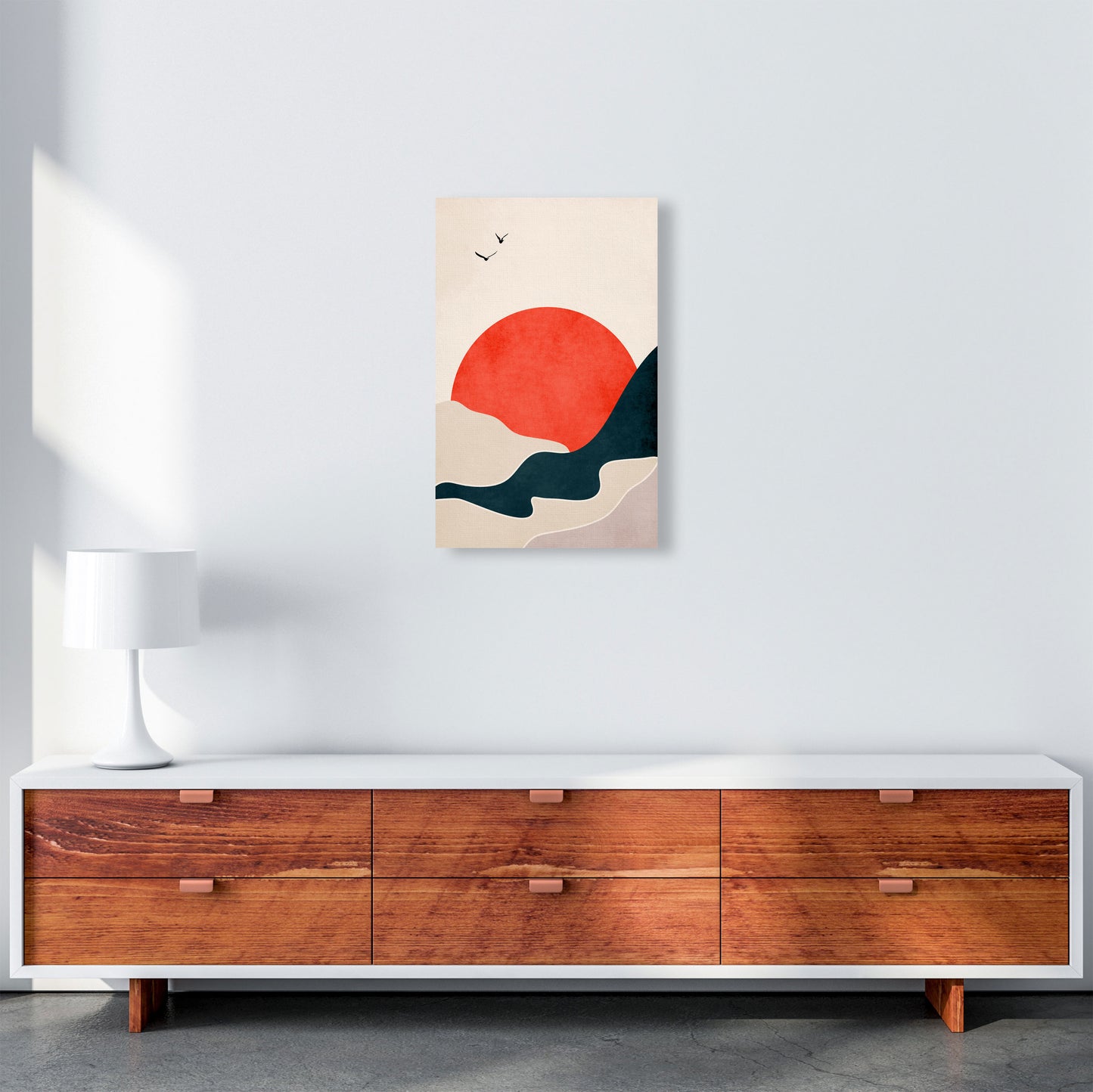 Drowning Sun Art Print by Kubistika A3 Canvas