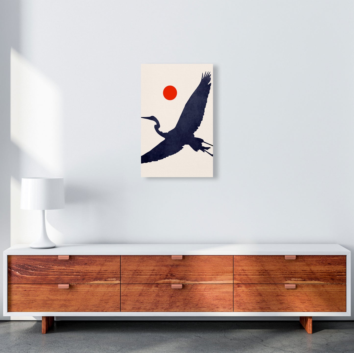 Crane Art Print by Kubistika A3 Canvas