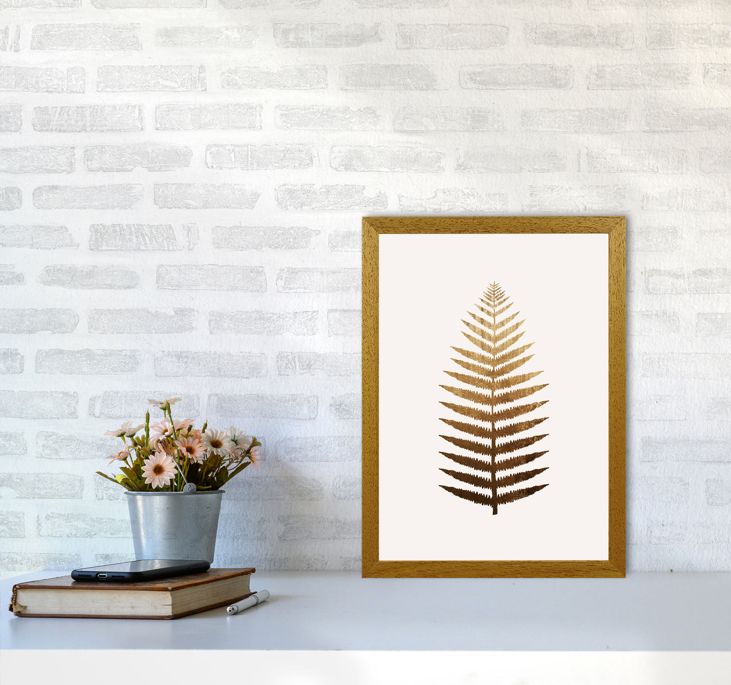 Golden Leaf Botanical Art Print by Kubistika A3 Print Only
