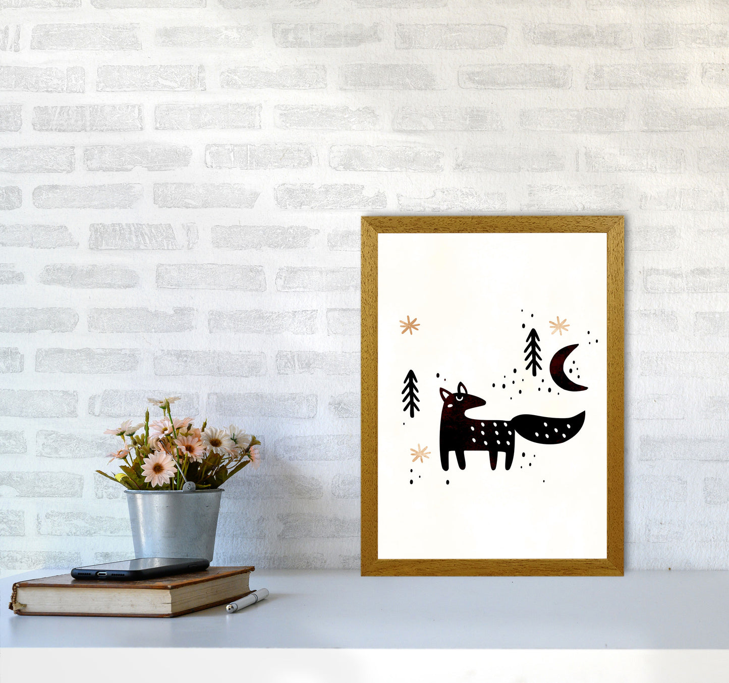 Little Winter Fox Nursery Childrens Art Print by Kubistika A3 Print Only
