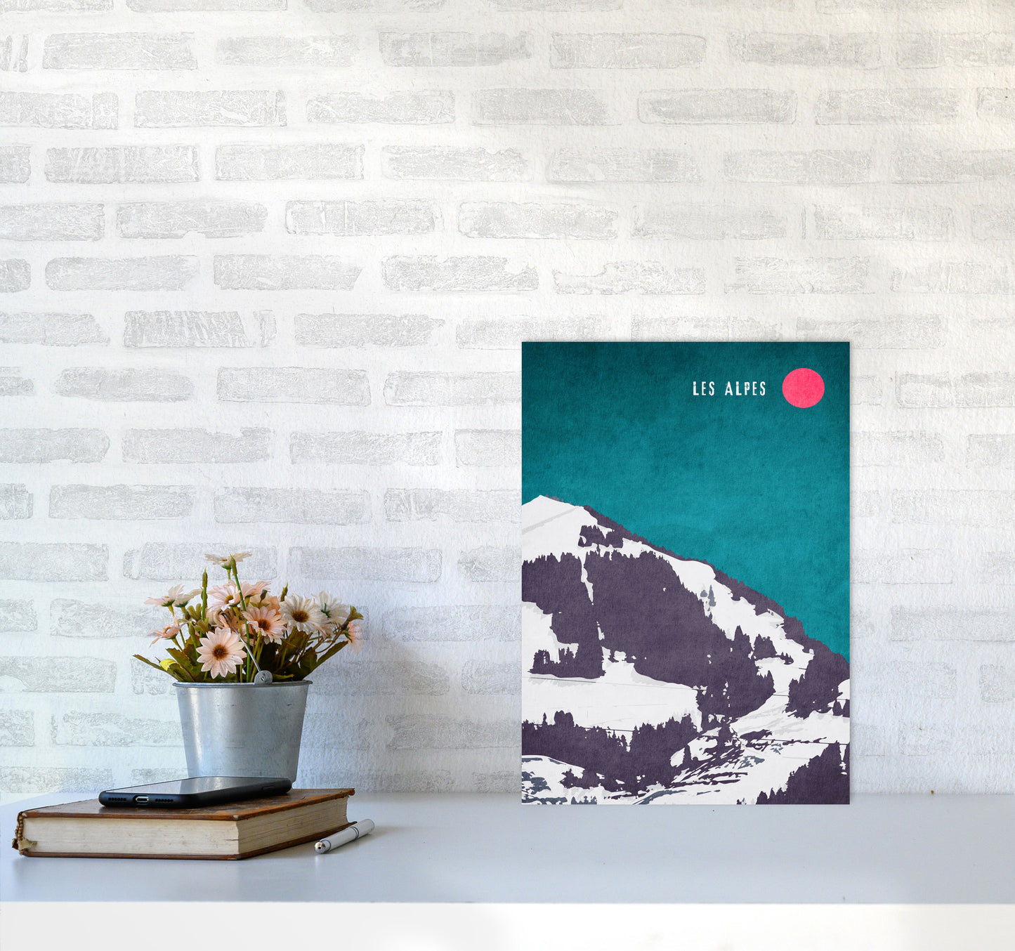 Les Alpes Vintage Art Print by Kubistika A3 Black Frame