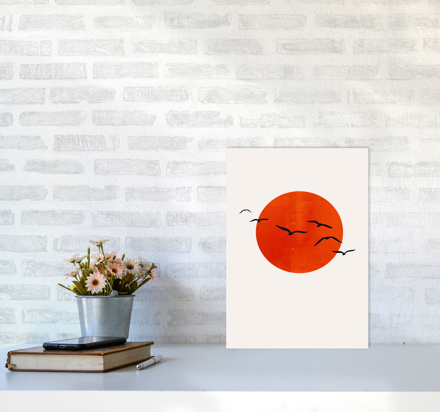 A Beautiful Day Modern Contemporary Art Print by Kubistika A3 Black Frame