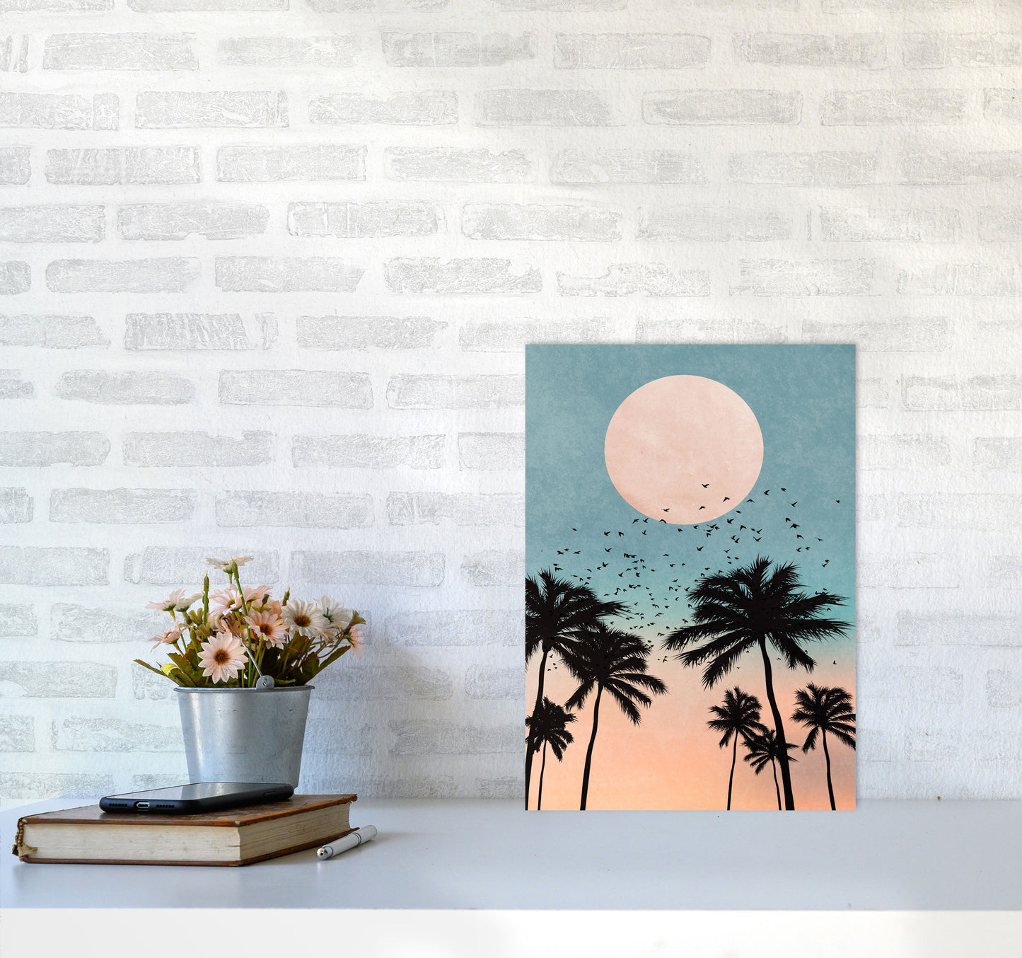 Sunrise Modern Art Print by Kubistika A3 Black Frame