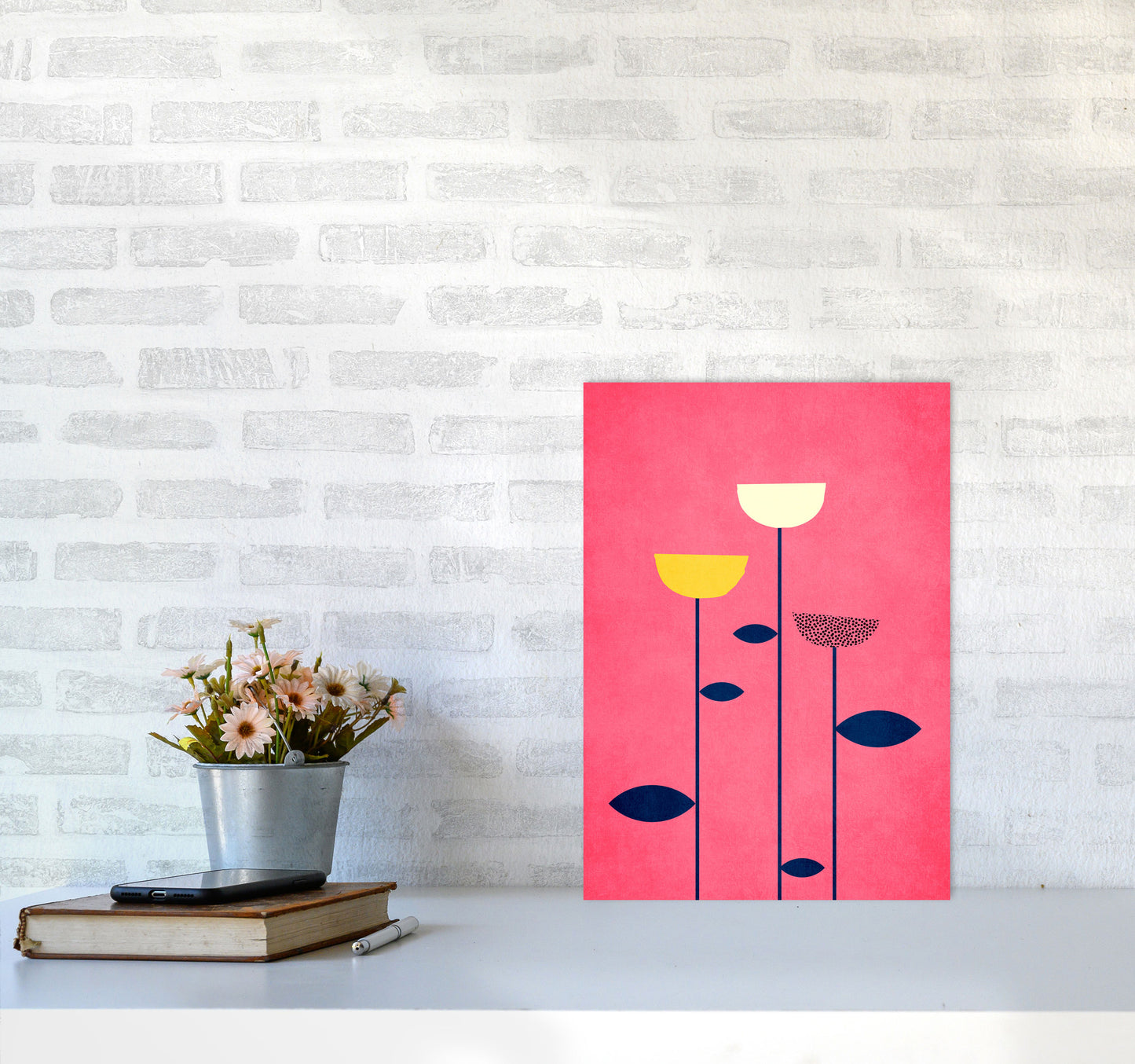 We Are Family - 3 Colourful Modern Art Print by Kubistika A3 Black Frame
