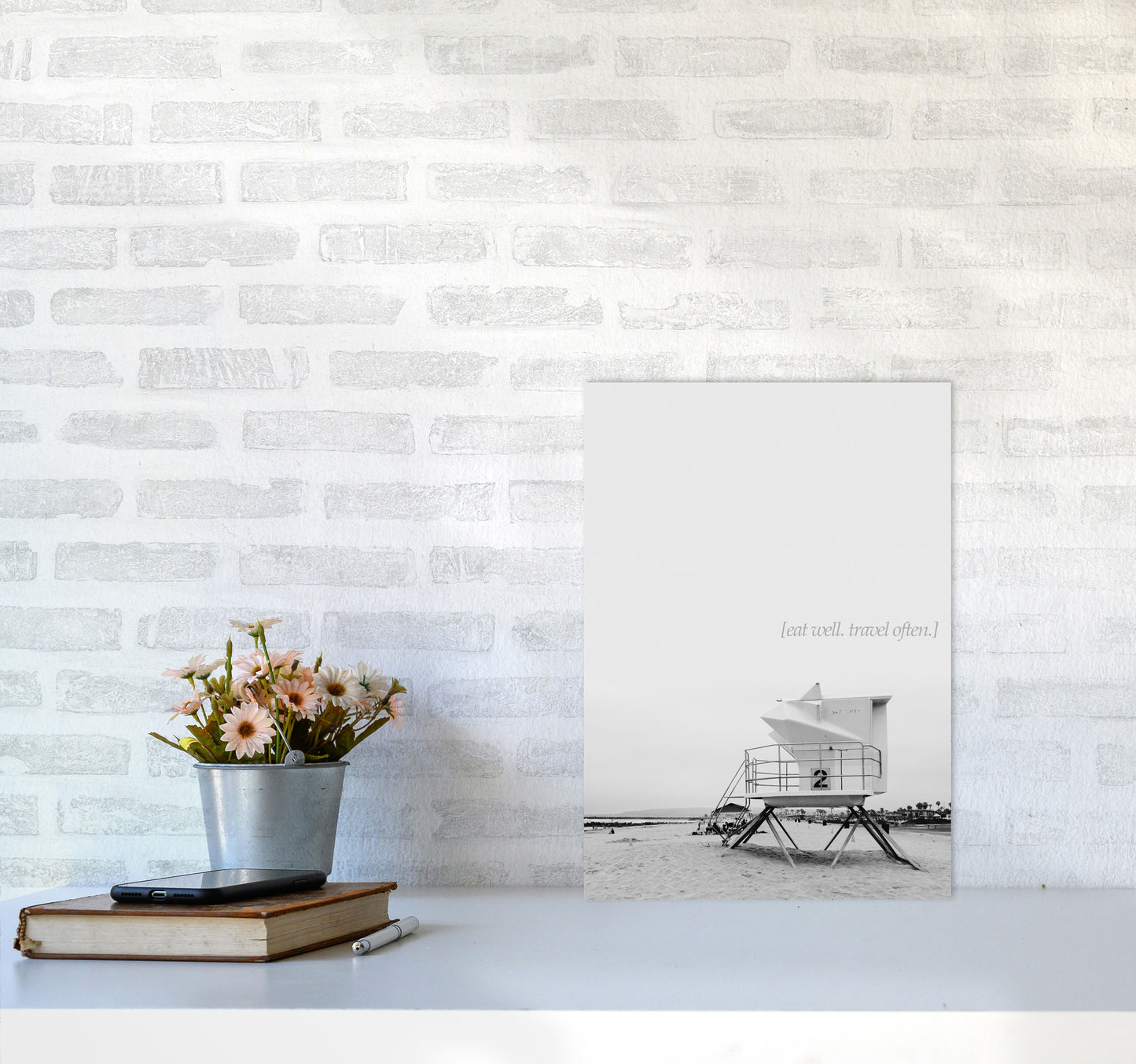Eat Well Travel Often Photography Art Print by Kubistika A3 Black Frame