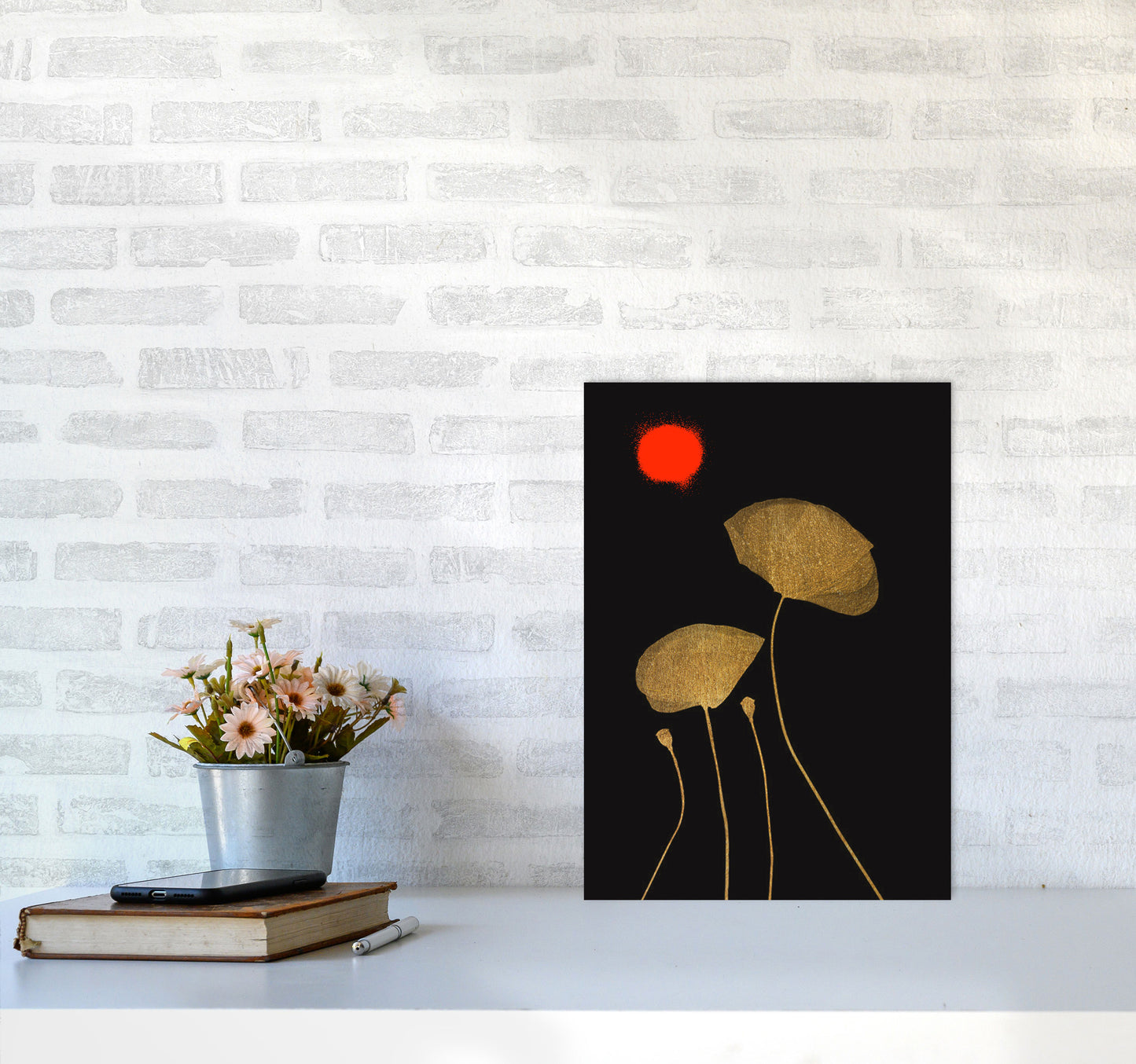 Moonshine Dancers Contemporary Art Print by Kubistika A3 Black Frame