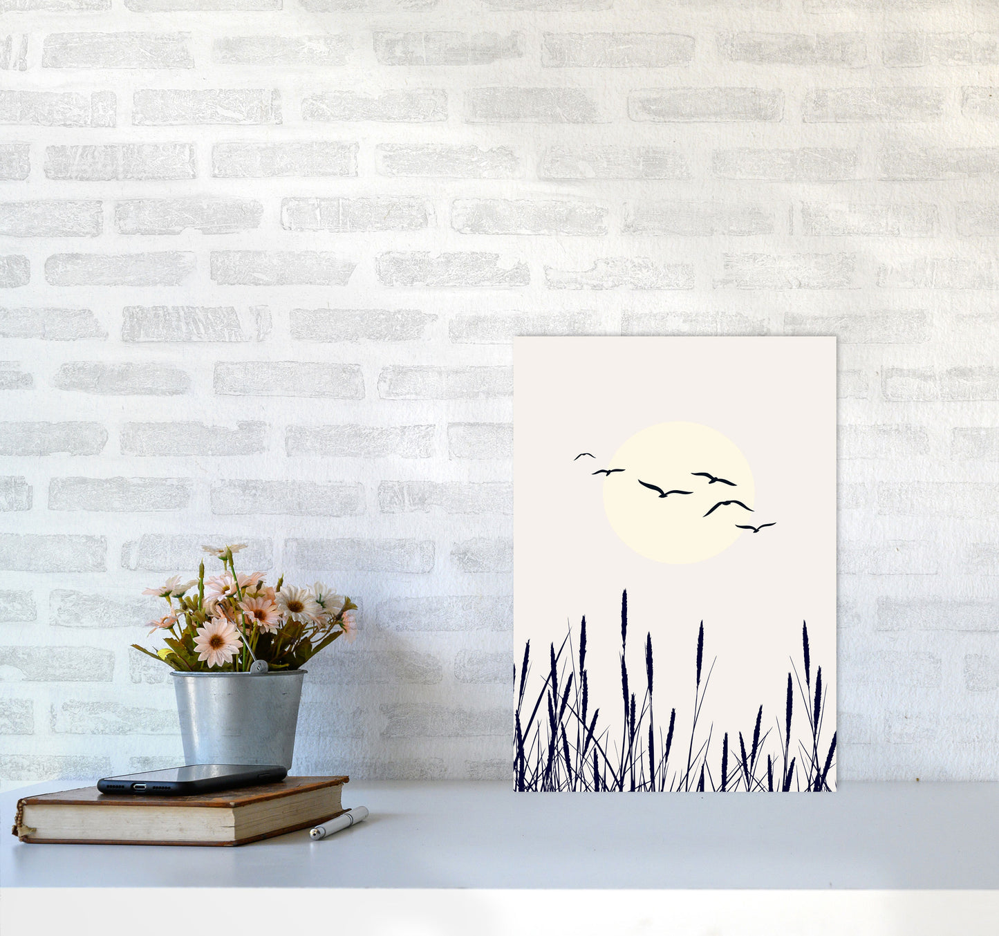 Shadows Of The Sun Contemporary Art Print by Kubistika A3 Black Frame