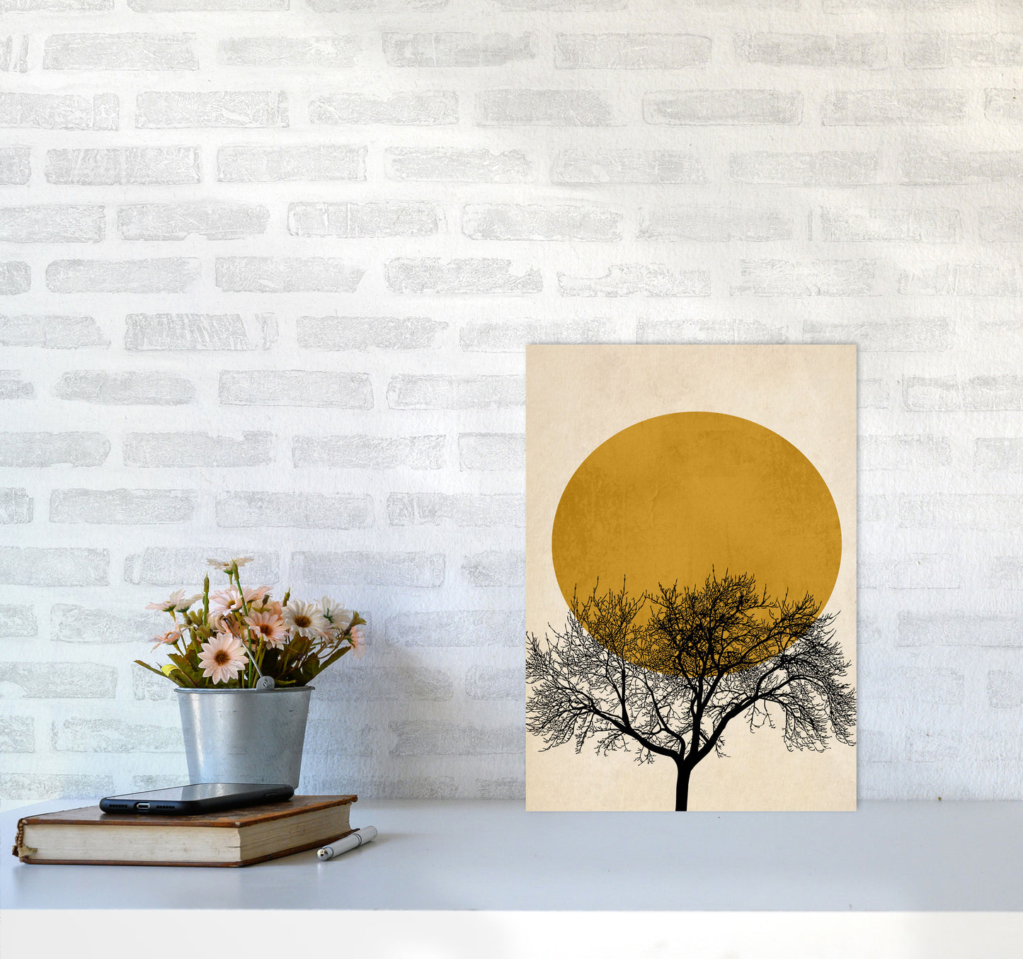 A Beautiful Winter Morning Modern Contemporary Art Print by Kubistika A3 Black Frame