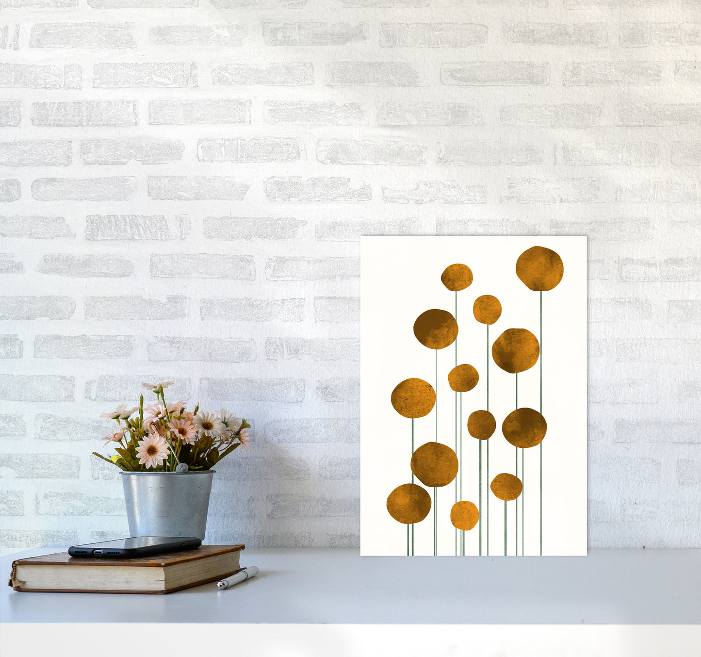 Waterflowers No.3 Art Print by Kubistika A3 Black Frame