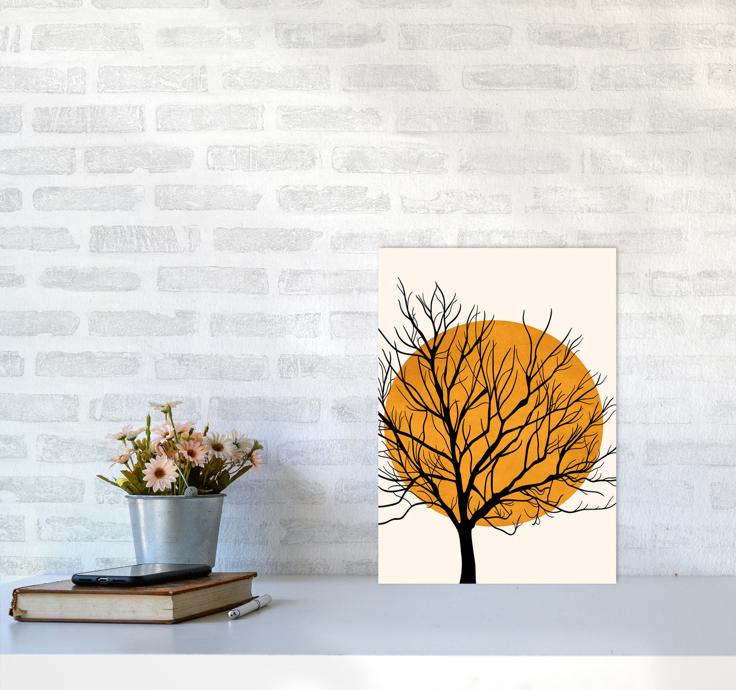 Hiding Sun Art Print by Kubistika A3 Black Frame
