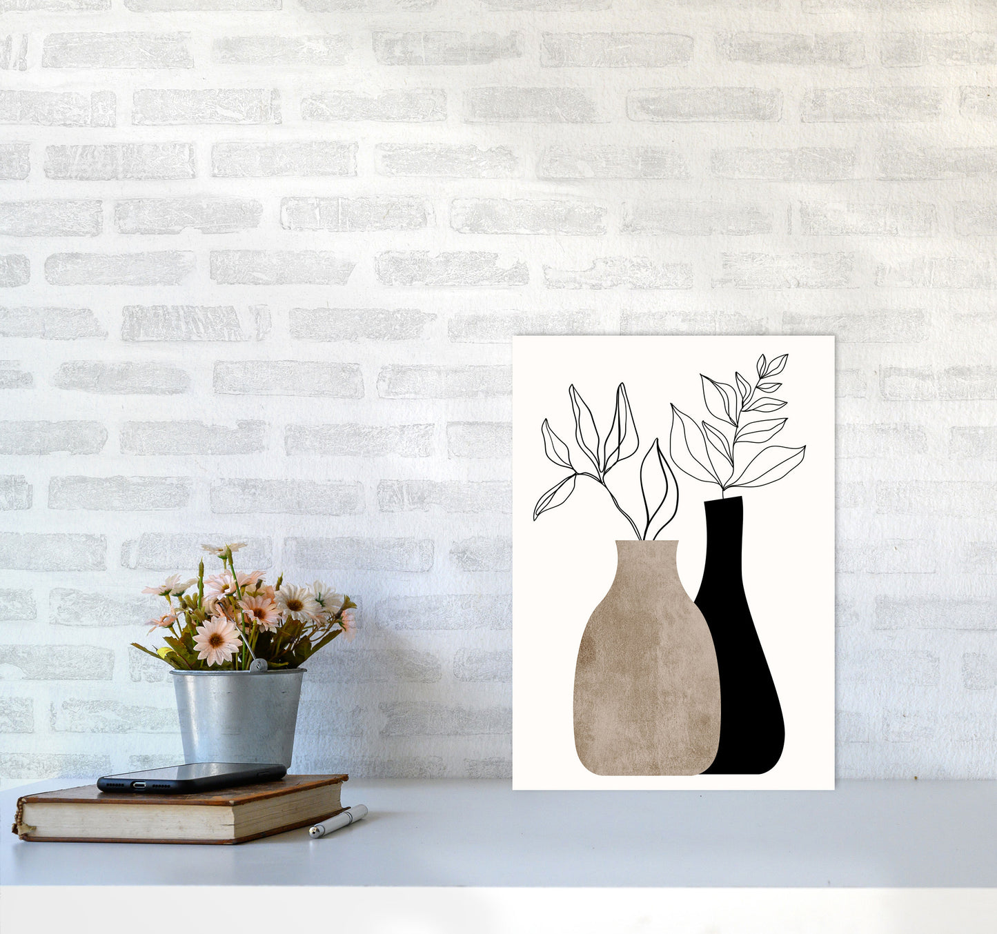 Gris En Gris Art Print by Kubistika A3 Black Frame