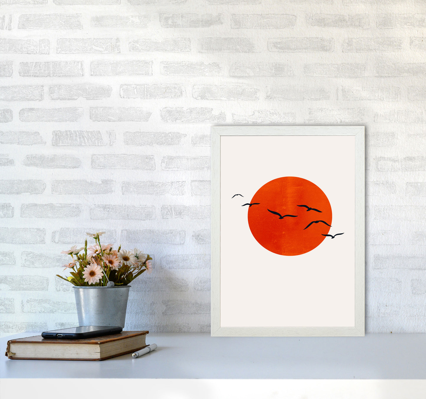 A Beautiful Day Modern Contemporary Art Print by Kubistika A3 Oak Frame