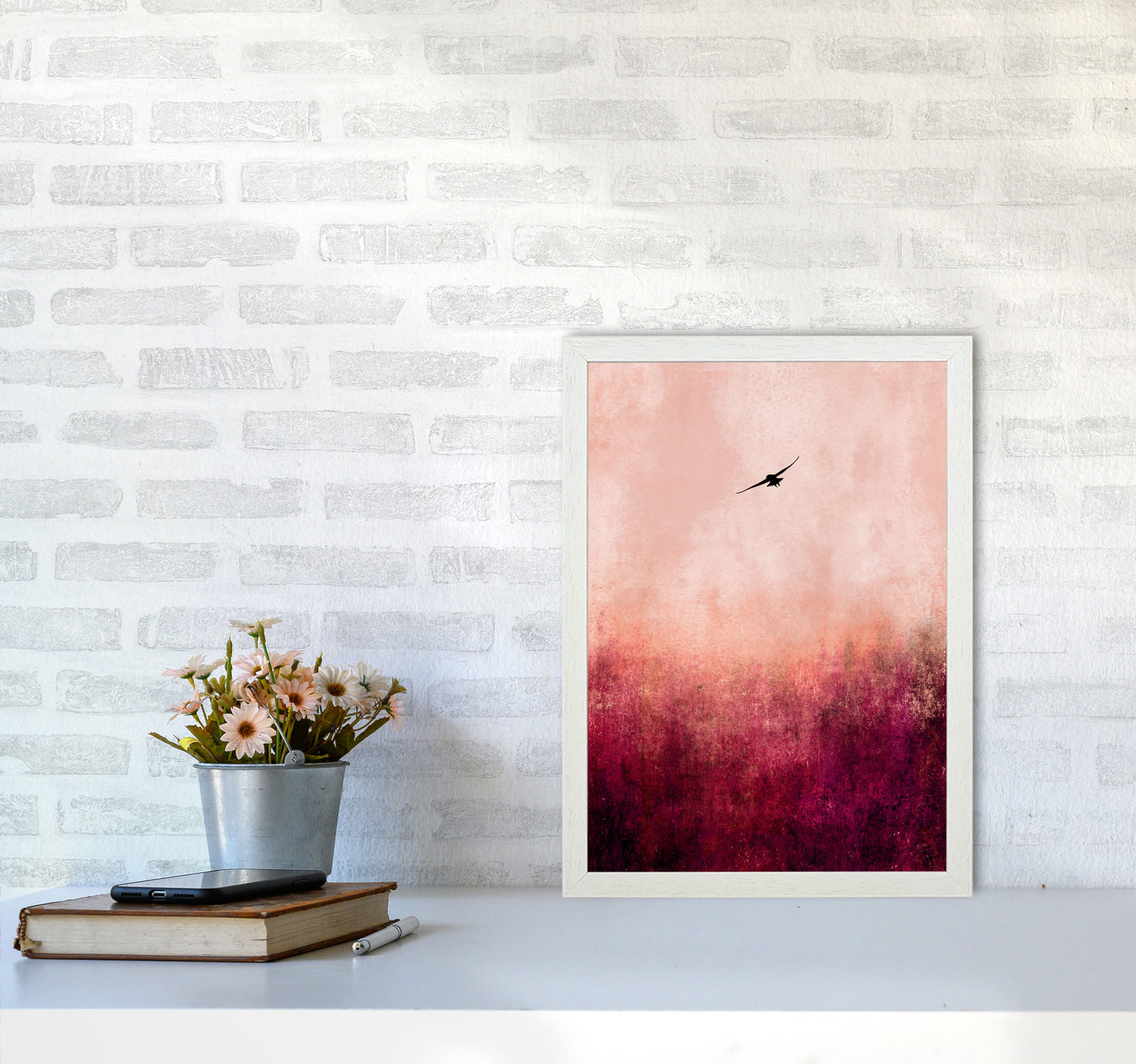 Rise Like A Phoenix Contemporary Art Print by Kubistika A3 Oak Frame