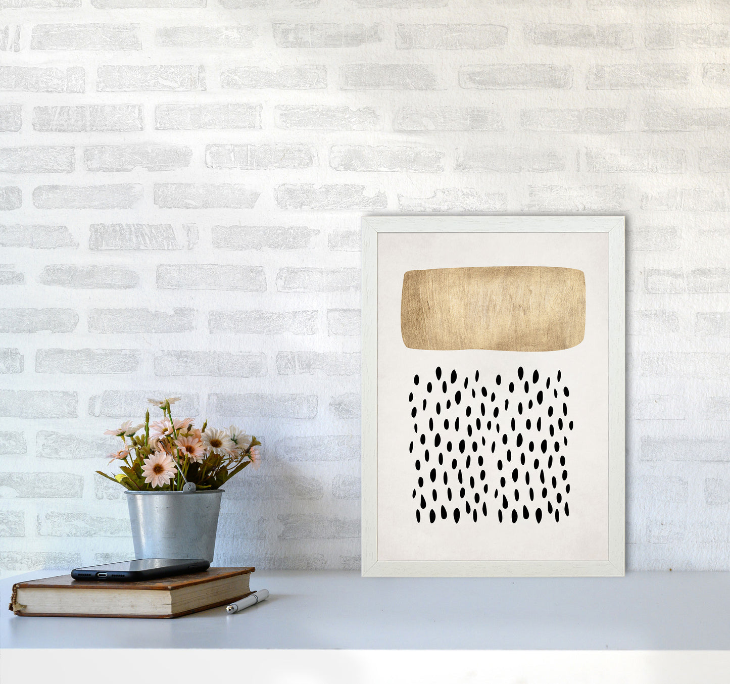 Opus No Contemporary Art Print by Kubistika A3 Oak Frame