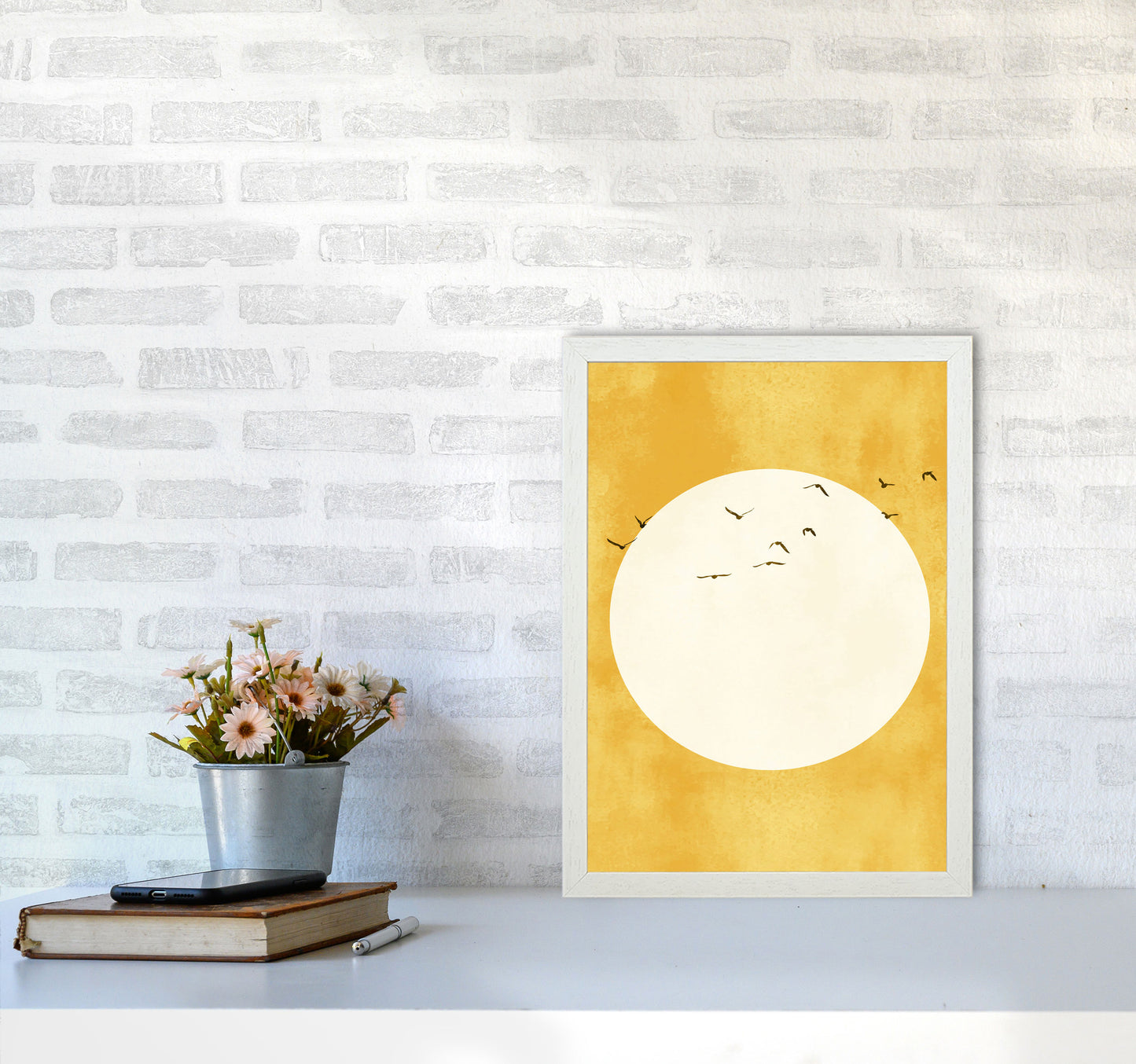 A Daylight Journey Modern Contemporary Art Print by Kubistika A3 Oak Frame