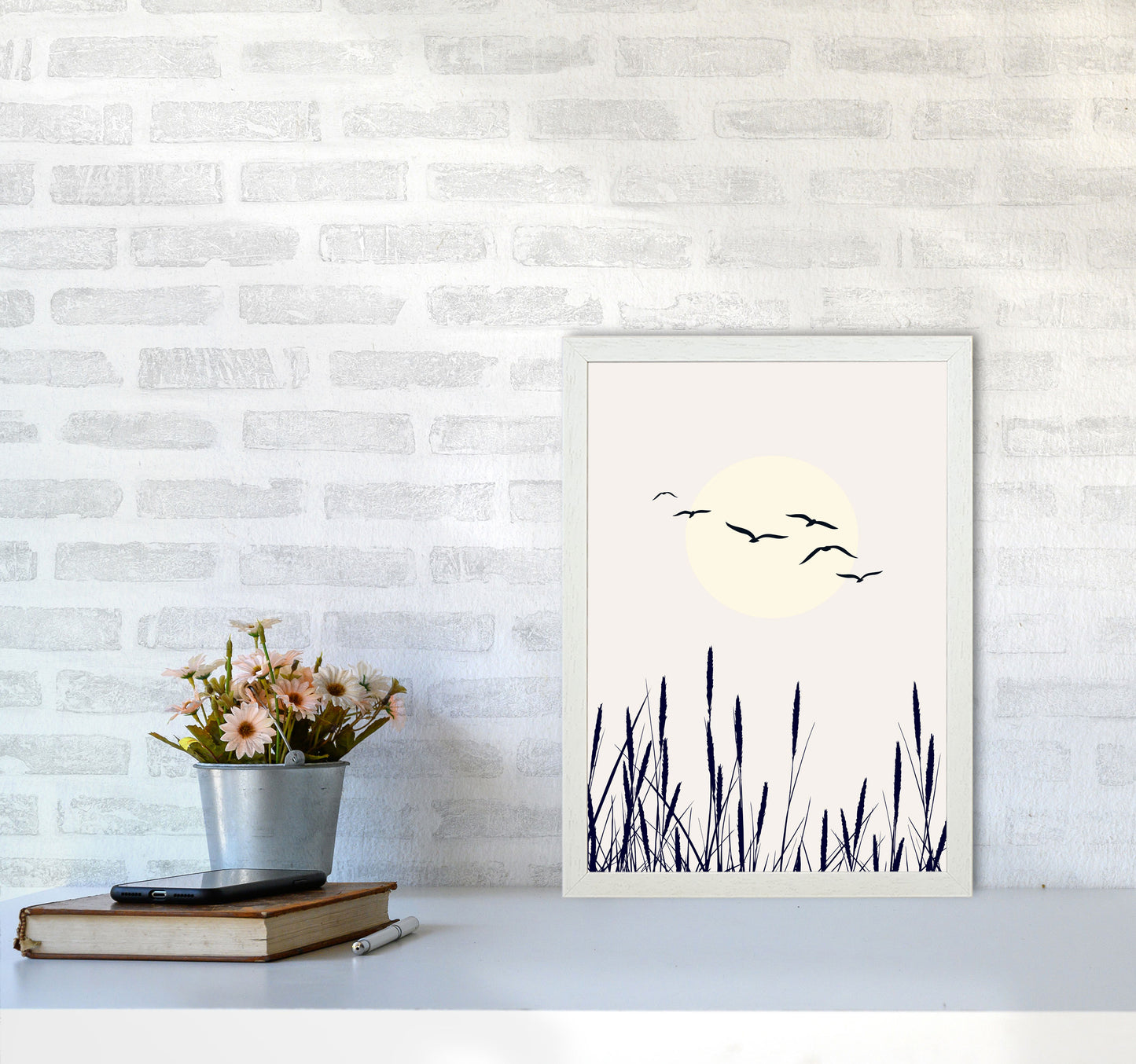 Shadows Of The Sun Contemporary Art Print by Kubistika A3 Oak Frame