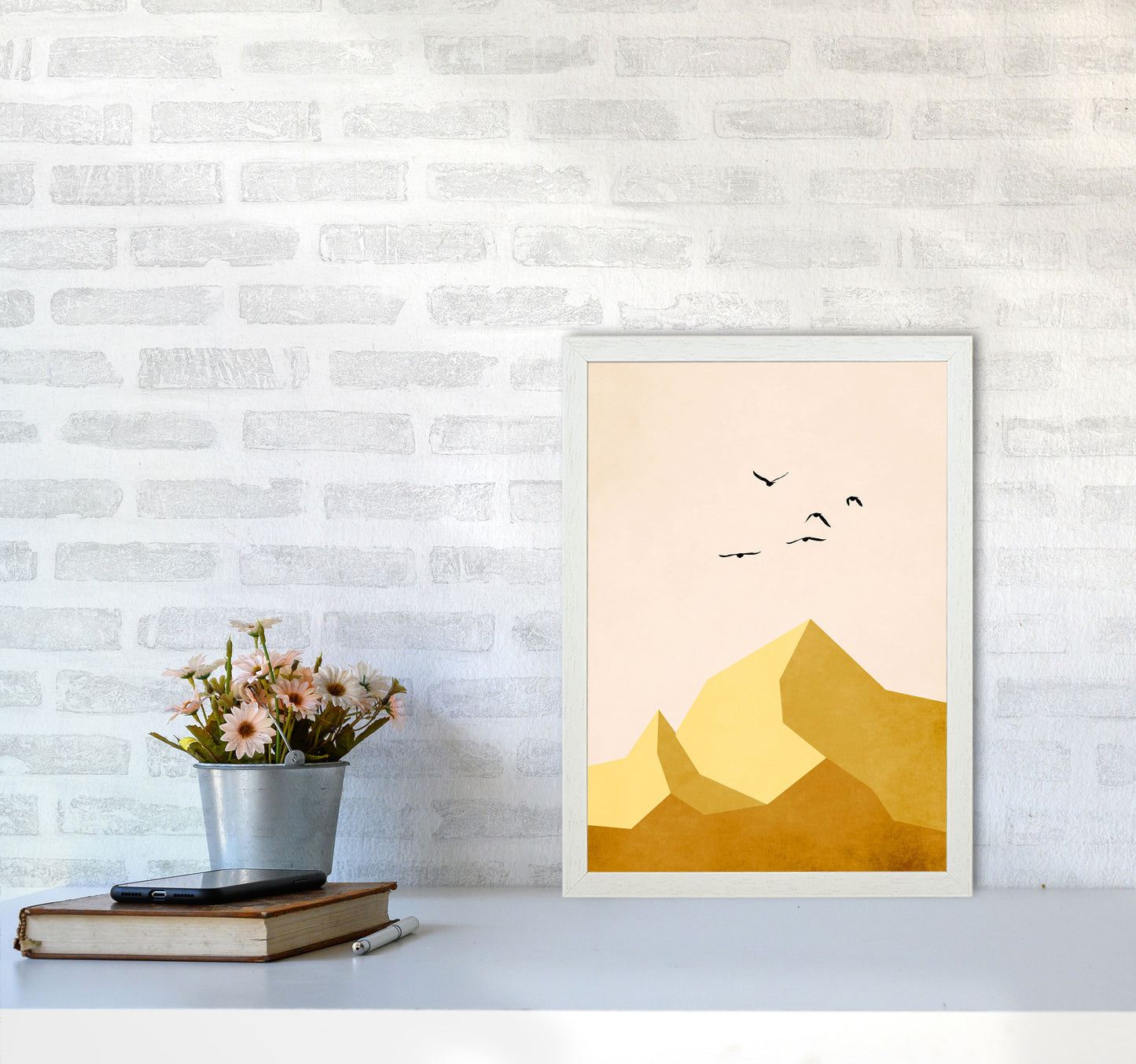 Zugspitze DREI Art Print by Kubistika A3 Oak Frame