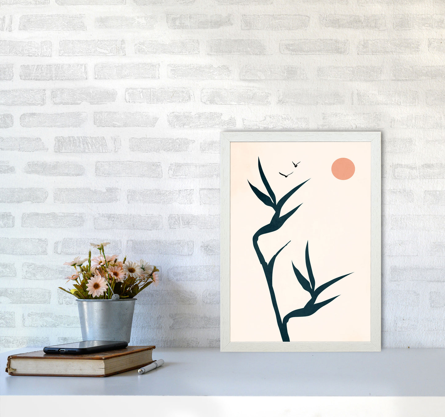 Paradise Art Print by Kubistika A3 Oak Frame